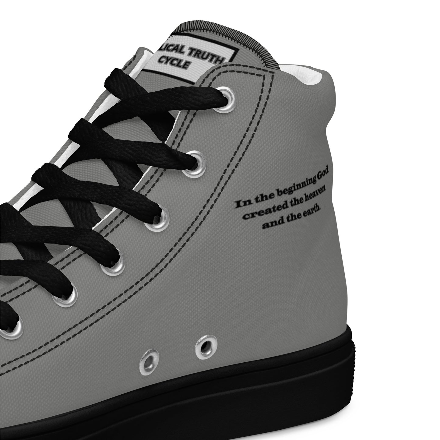 Biblical Truth Cycle - Men’s High Top Canvas Shoes (Verse-Genesis 1:1)