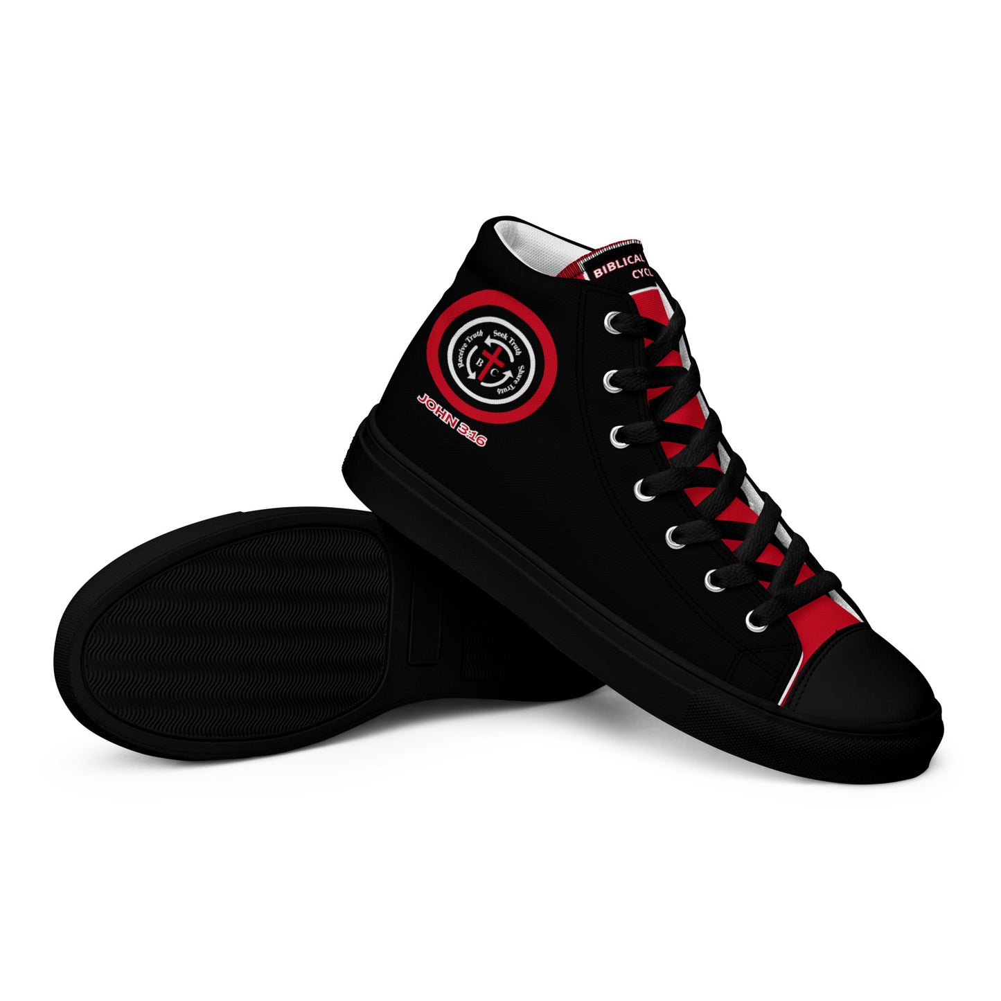 Biblical Truth Cycle - Men’s High Top Canvas Shoes (Verse-John 3:16)