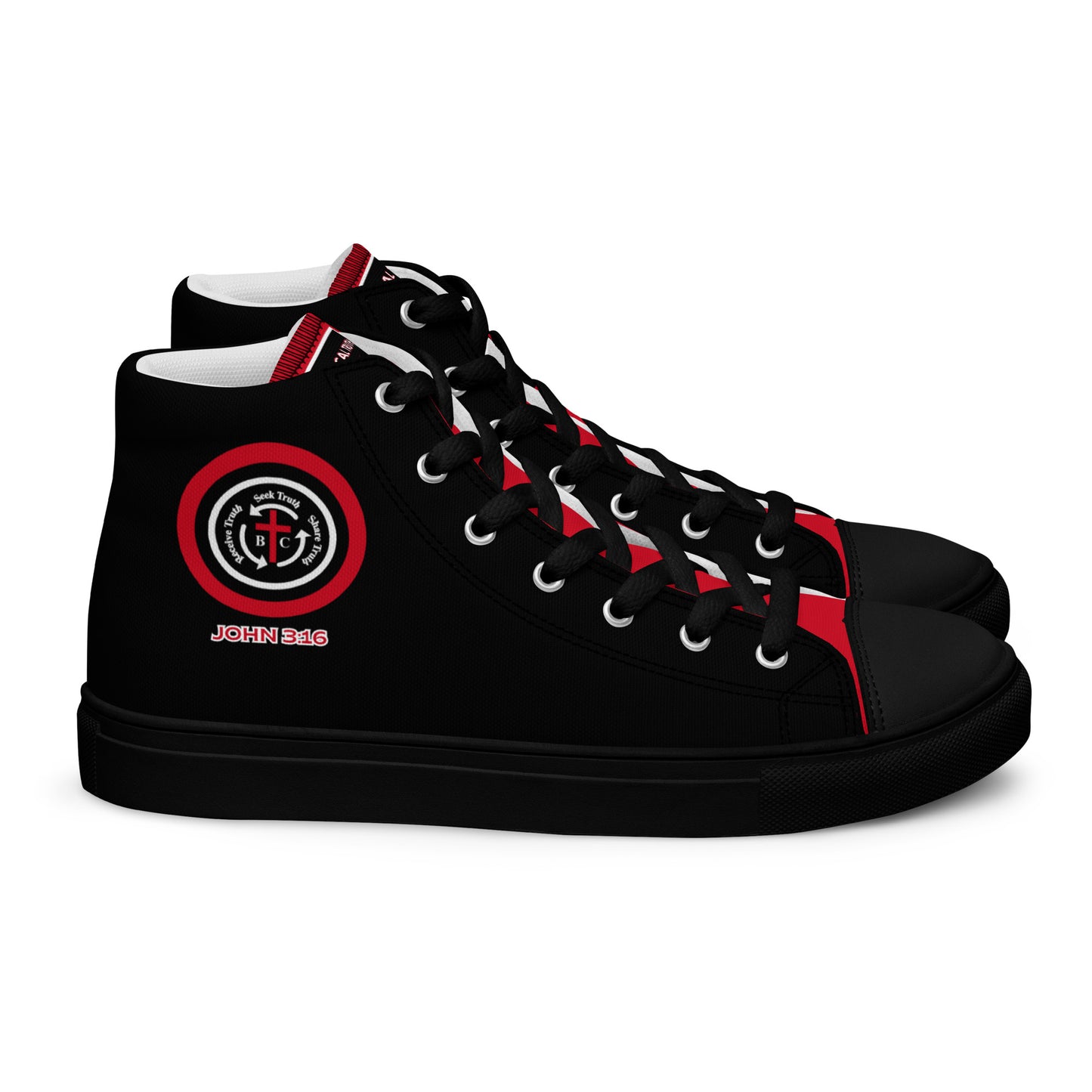 Biblical Truth Cycle - Men’s High Top Canvas Shoes (Verse-John 3:16)