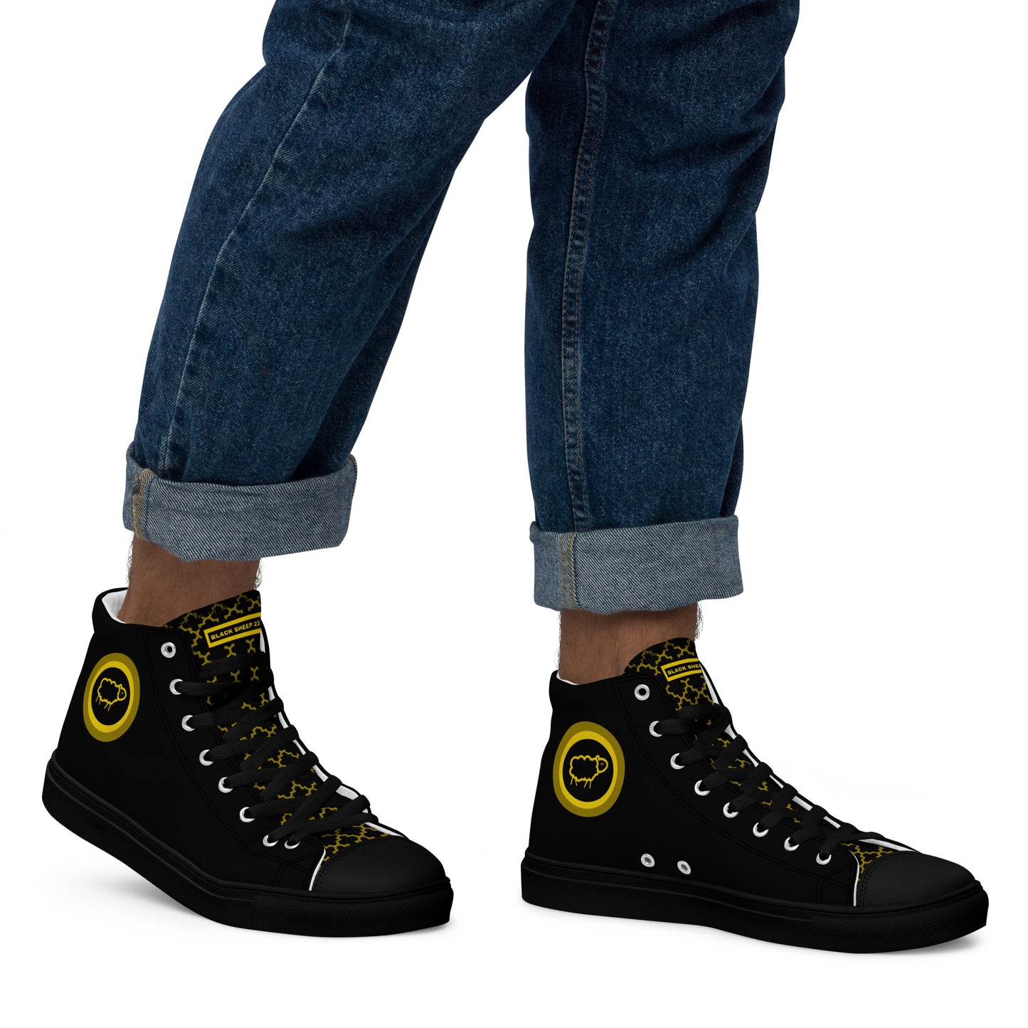 Sheep 23 - Men’s High Top Canvas Shoes (Black Sheep 23)