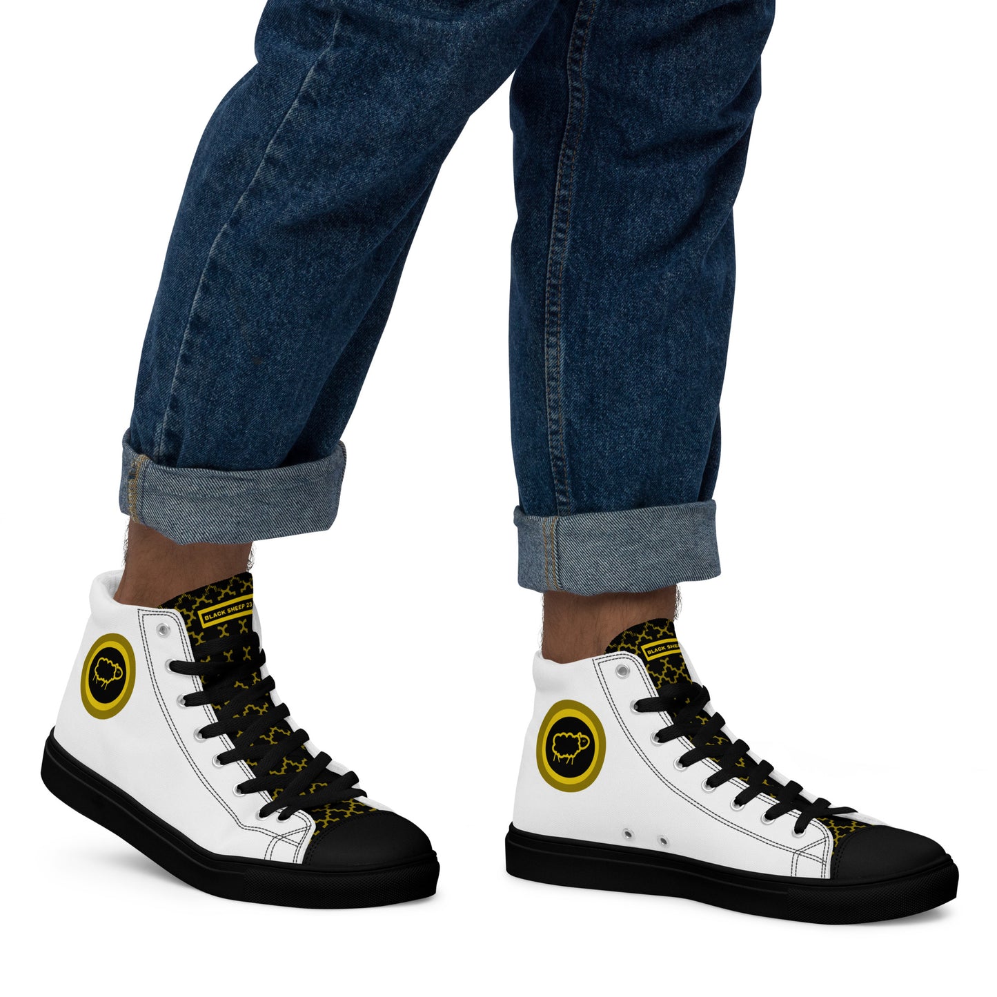 Sheep 23 - Men’s High Top Canvas Shoes (Black Sheep 23)