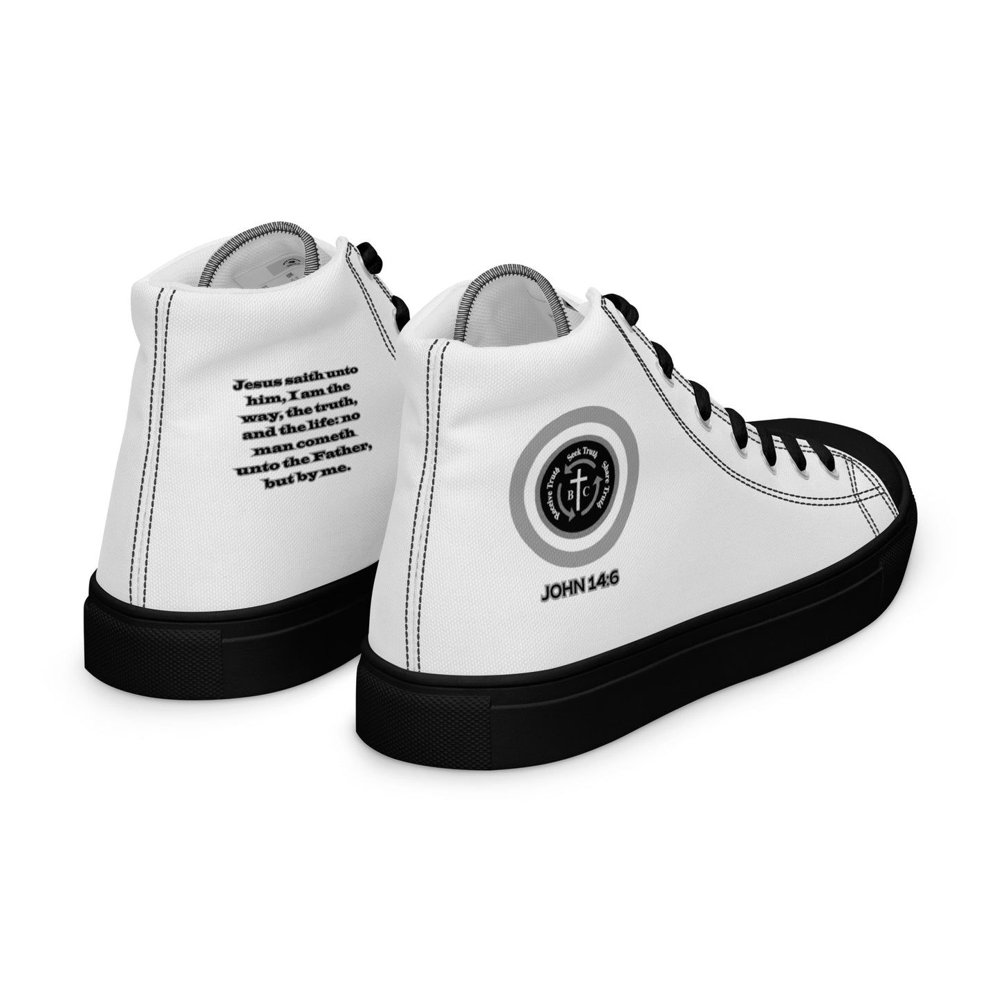 Biblical Truth Cycle - Men's High Top Canvas Shoes (Verse-John 14:6)