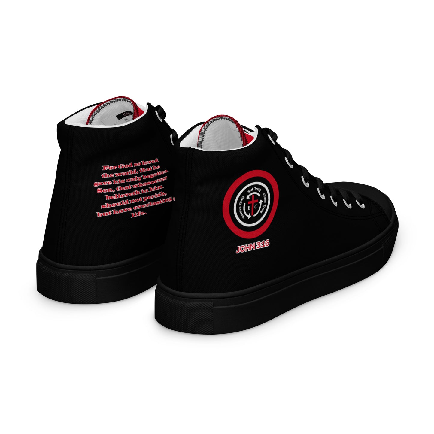 Biblical Truth Cycle - Men’s High Top Canvas Shoes (Verse-John 3:16)