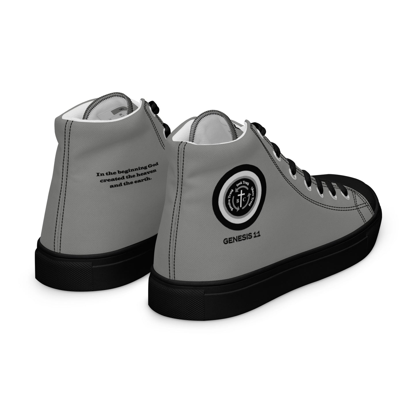 Biblical Truth Cycle - Men’s High Top Canvas Shoes (Verse-Genesis 1:1)