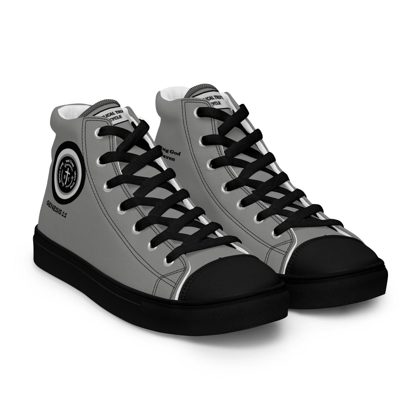 Biblical Truth Cycle - Men’s High Top Canvas Shoes (Verse-Genesis 1:1)