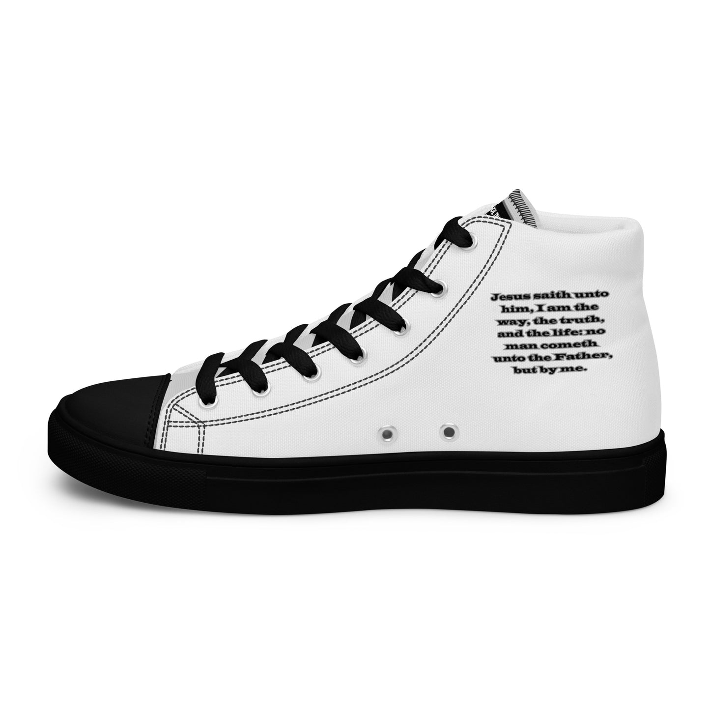 Biblical Truth Cycle - Men's High Top Canvas Shoes (Verse-John 14:6)