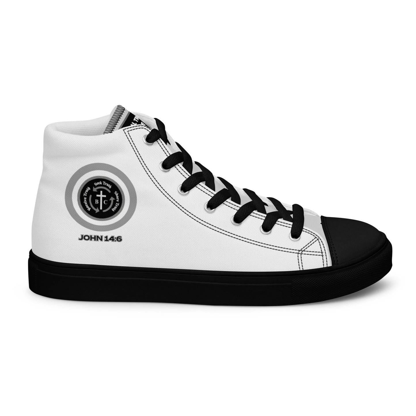 Biblical Truth Cycle - Men's High Top Canvas Shoes (Verse-John 14:6)