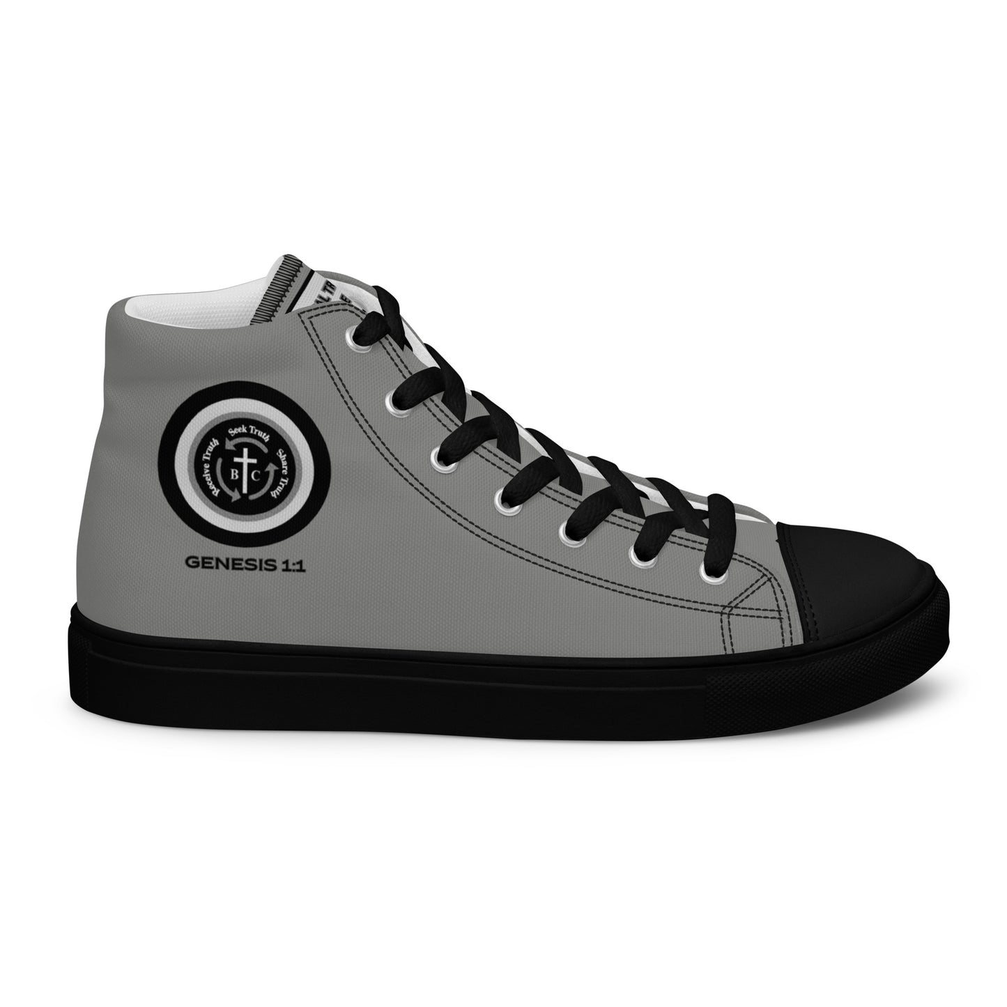 Biblical Truth Cycle - Men’s High Top Canvas Shoes (Verse-Genesis 1:1)