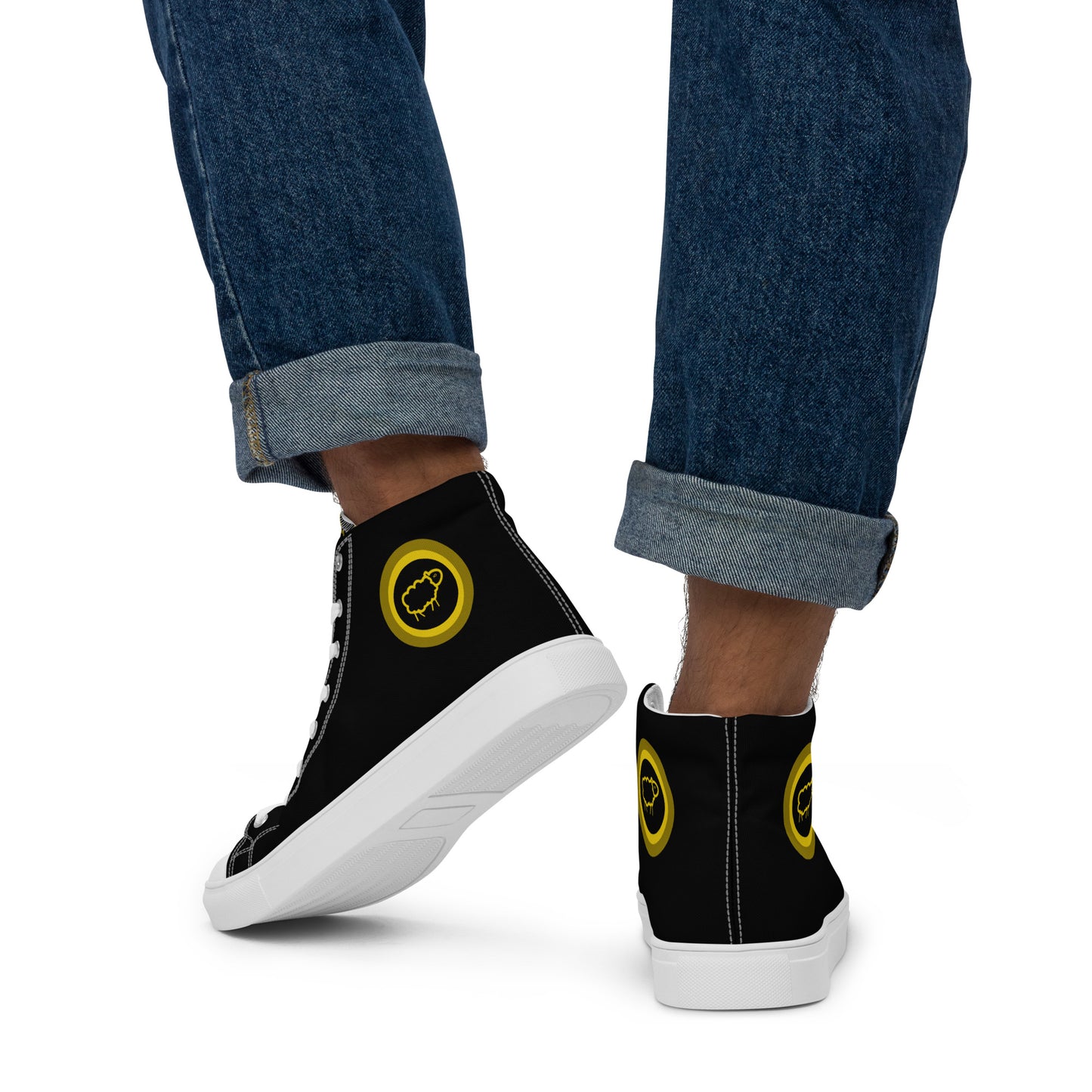 Sheep 23 - Men’s High Top Canvas Shoes (Black Sheep 23)