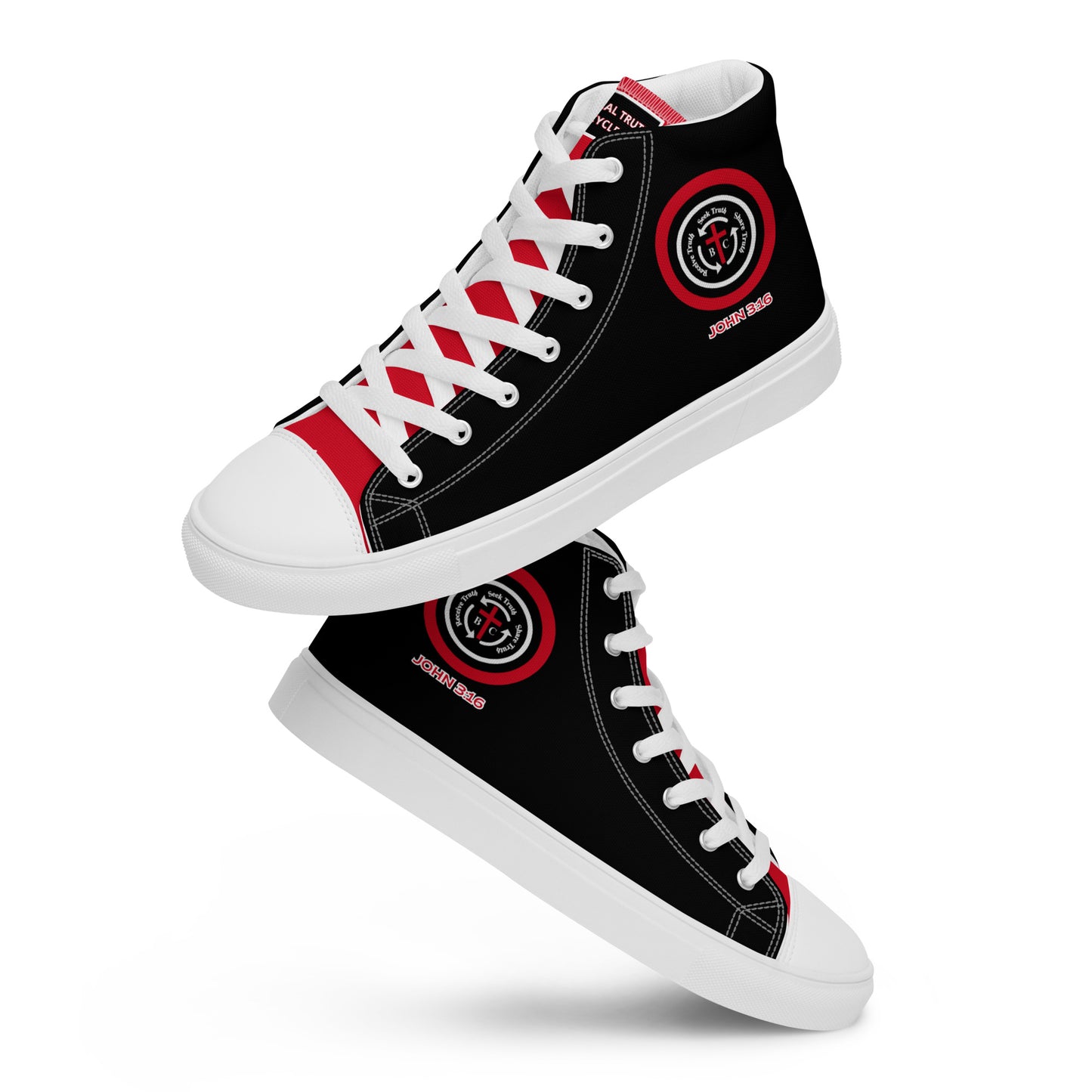 Biblical Truth Cycle - Men’s High Top Canvas Shoes (Verse-John 3:16)