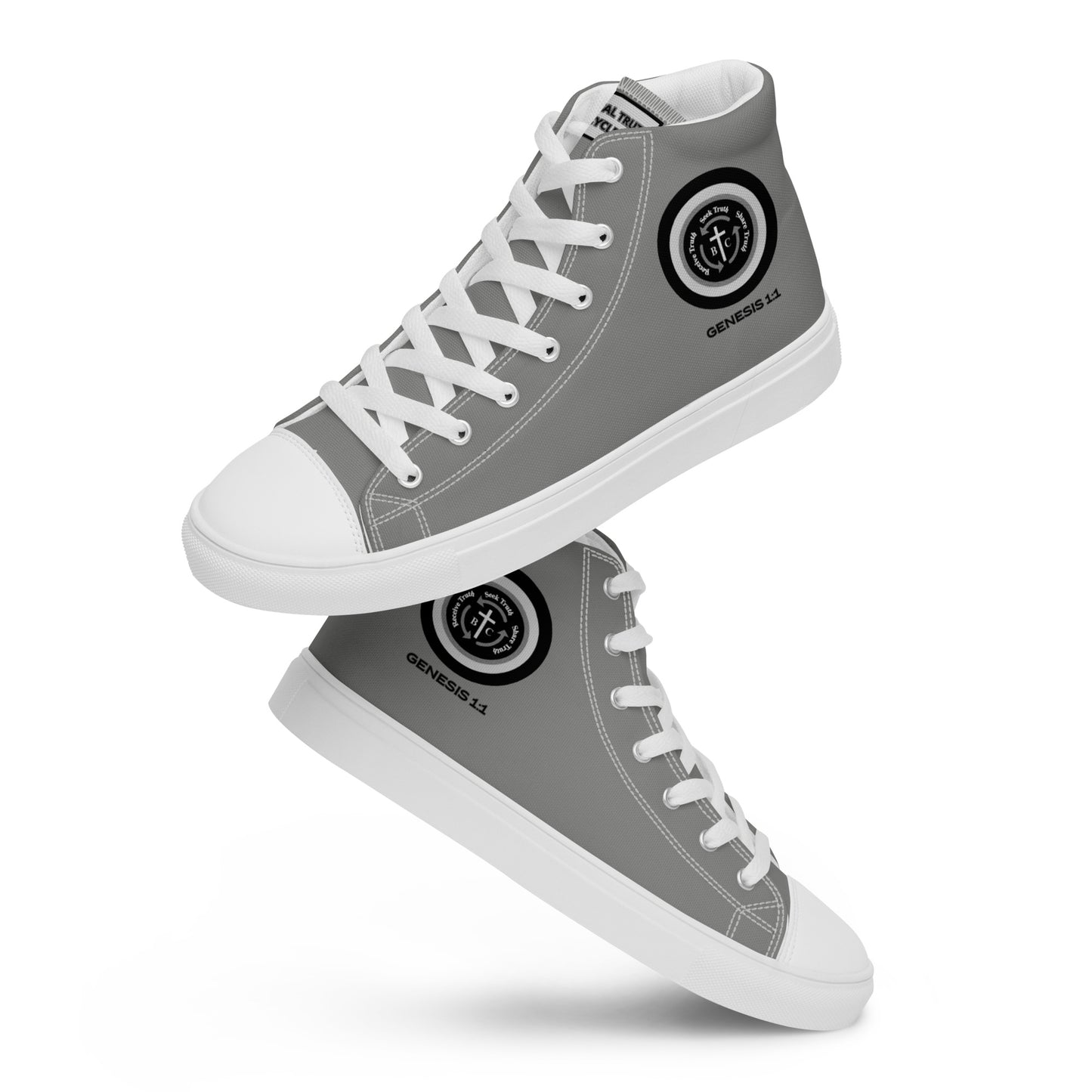 Biblical Truth Cycle - Men’s High Top Canvas Shoes (Verse-Genesis 1:1)