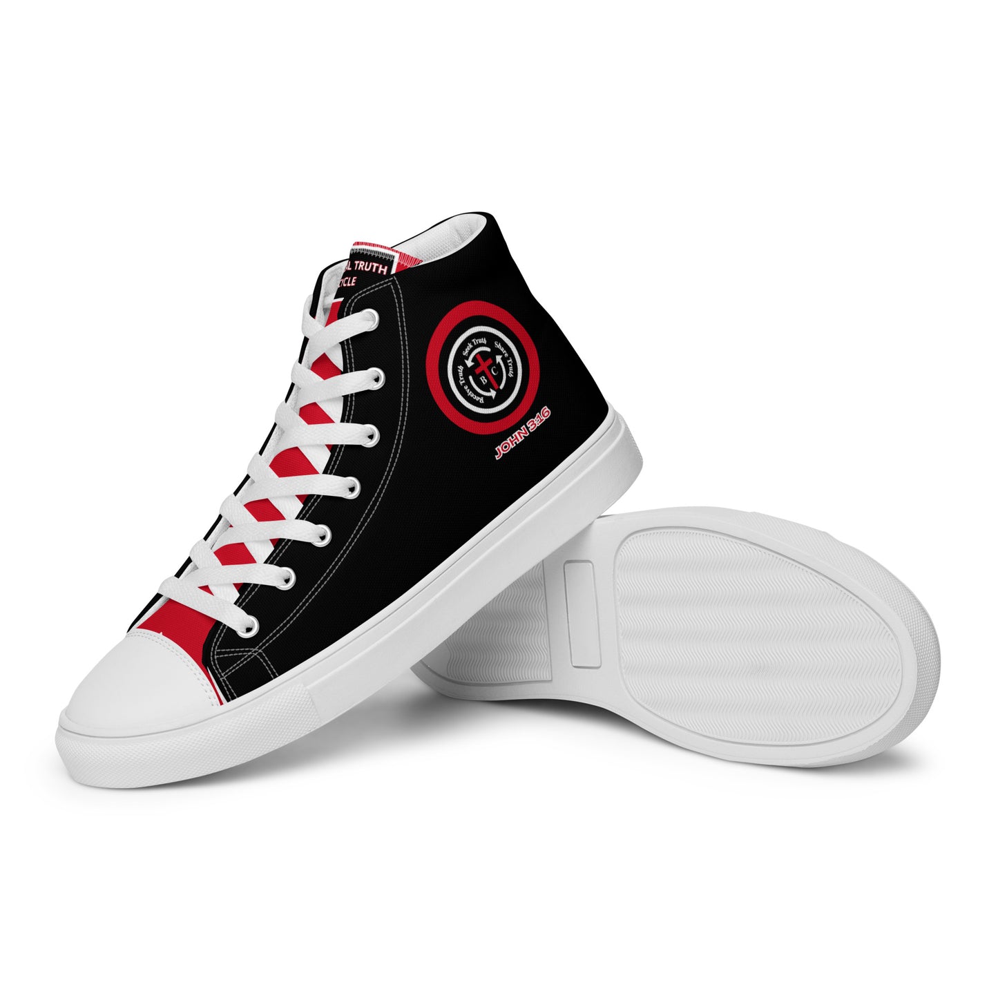 Biblical Truth Cycle - Men’s High Top Canvas Shoes (Verse-John 3:16)