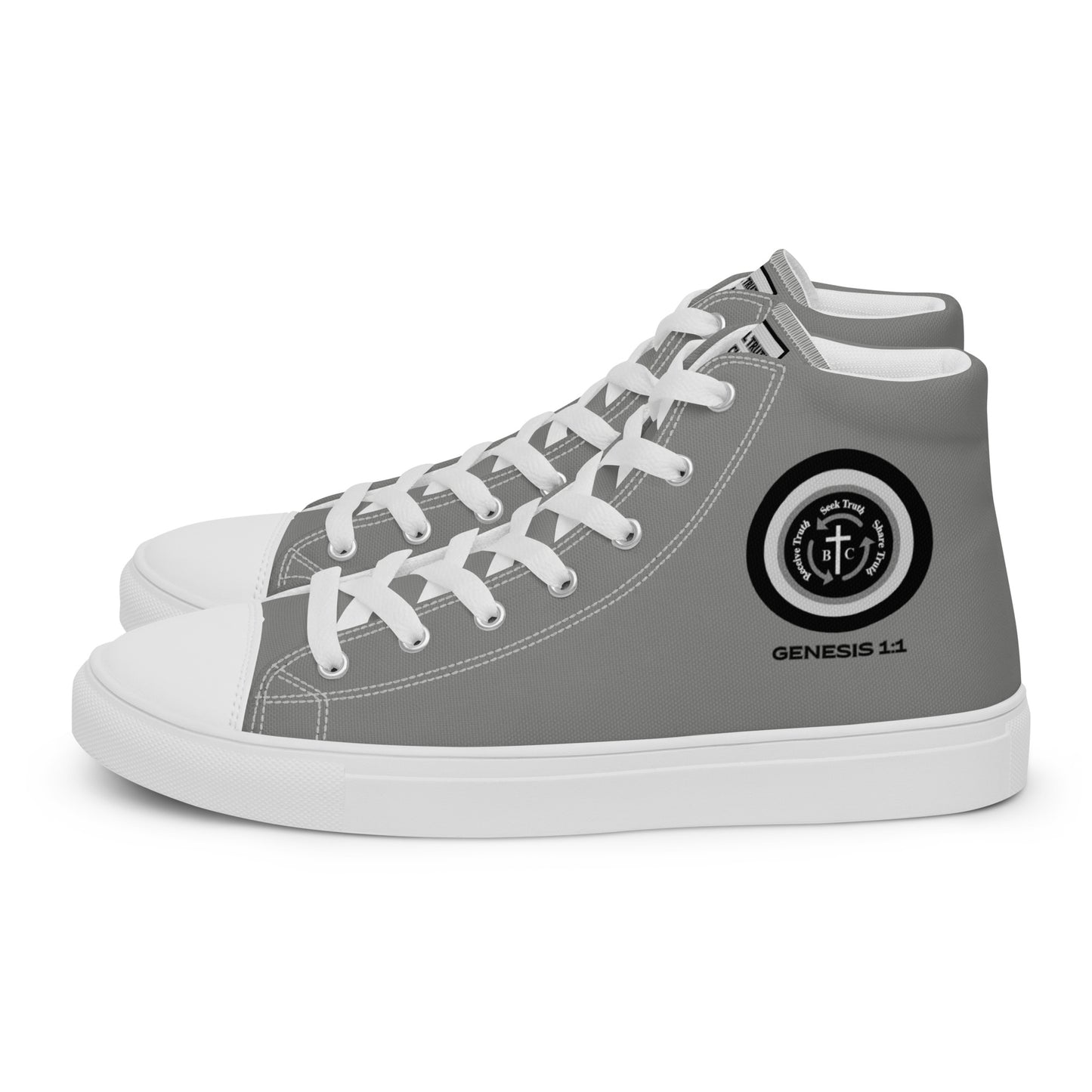 Biblical Truth Cycle - Men’s High Top Canvas Shoes (Verse-Genesis 1:1)