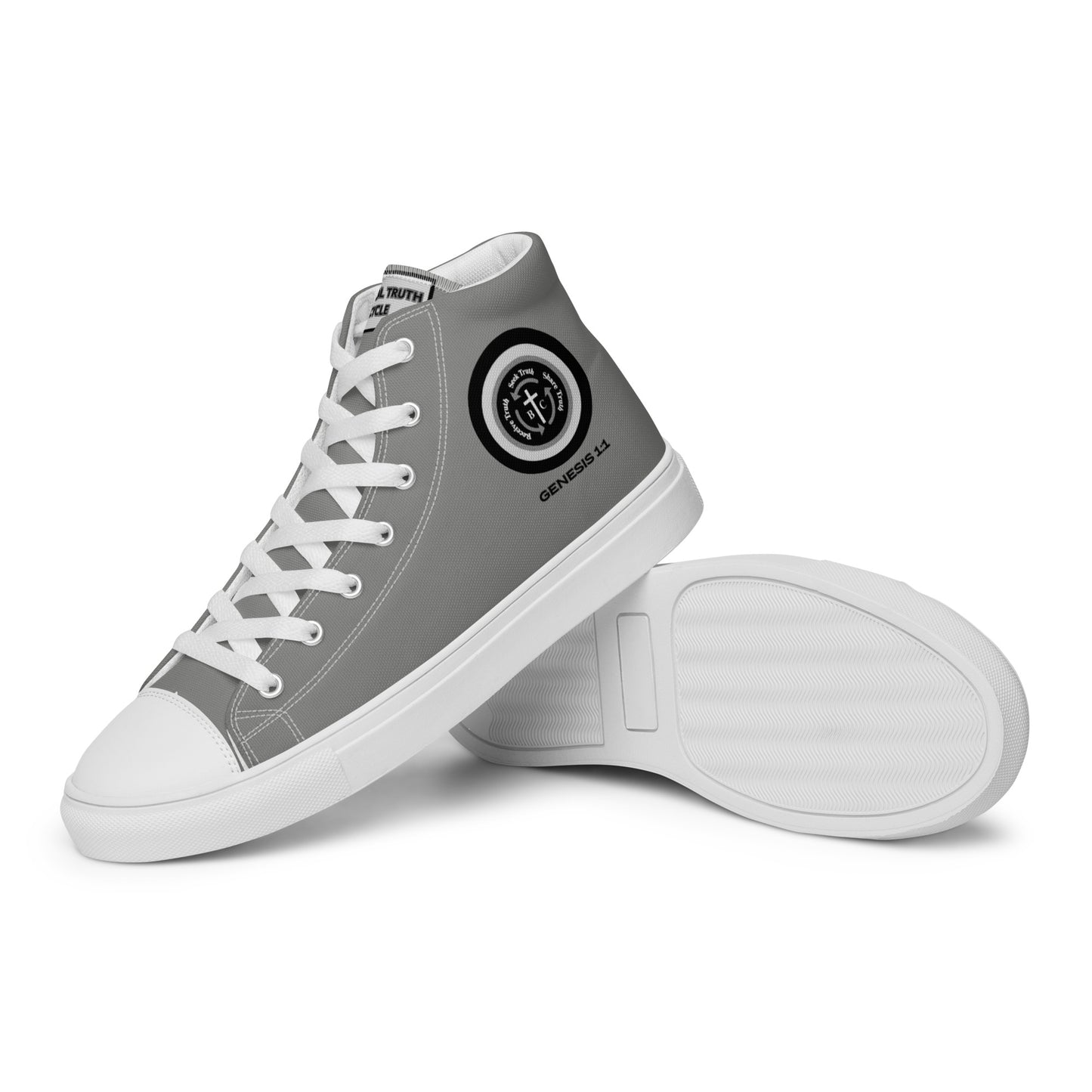 Biblical Truth Cycle - Men’s High Top Canvas Shoes (Verse-Genesis 1:1)