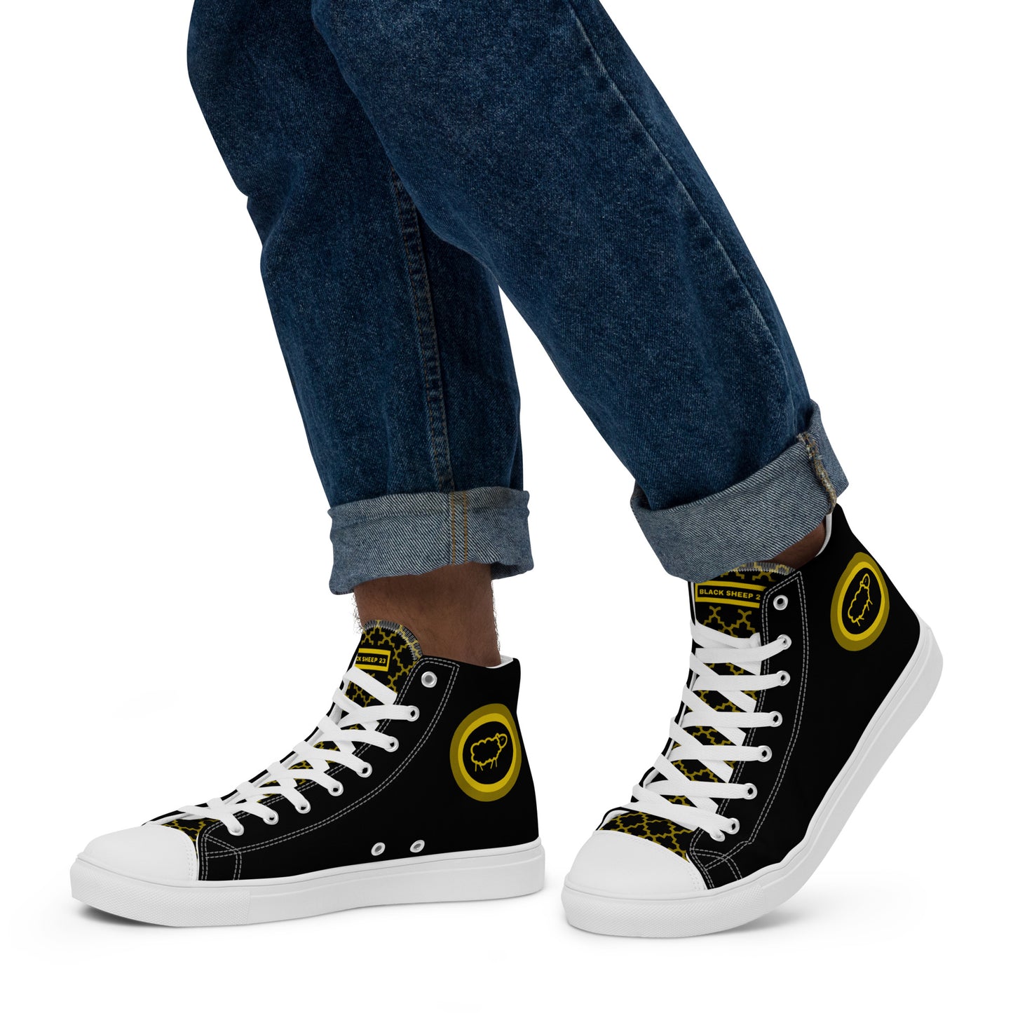 Sheep 23 - Men’s High Top Canvas Shoes (Black Sheep 23)