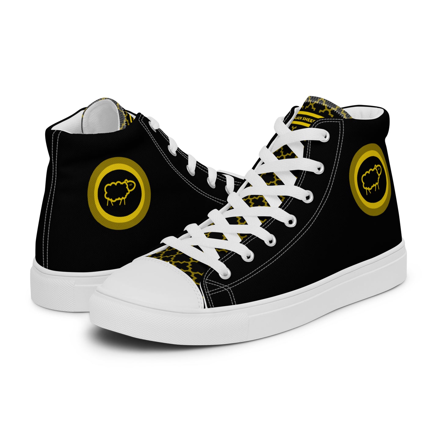 Sheep 23 - Men’s High Top Canvas Shoes (Black Sheep 23)