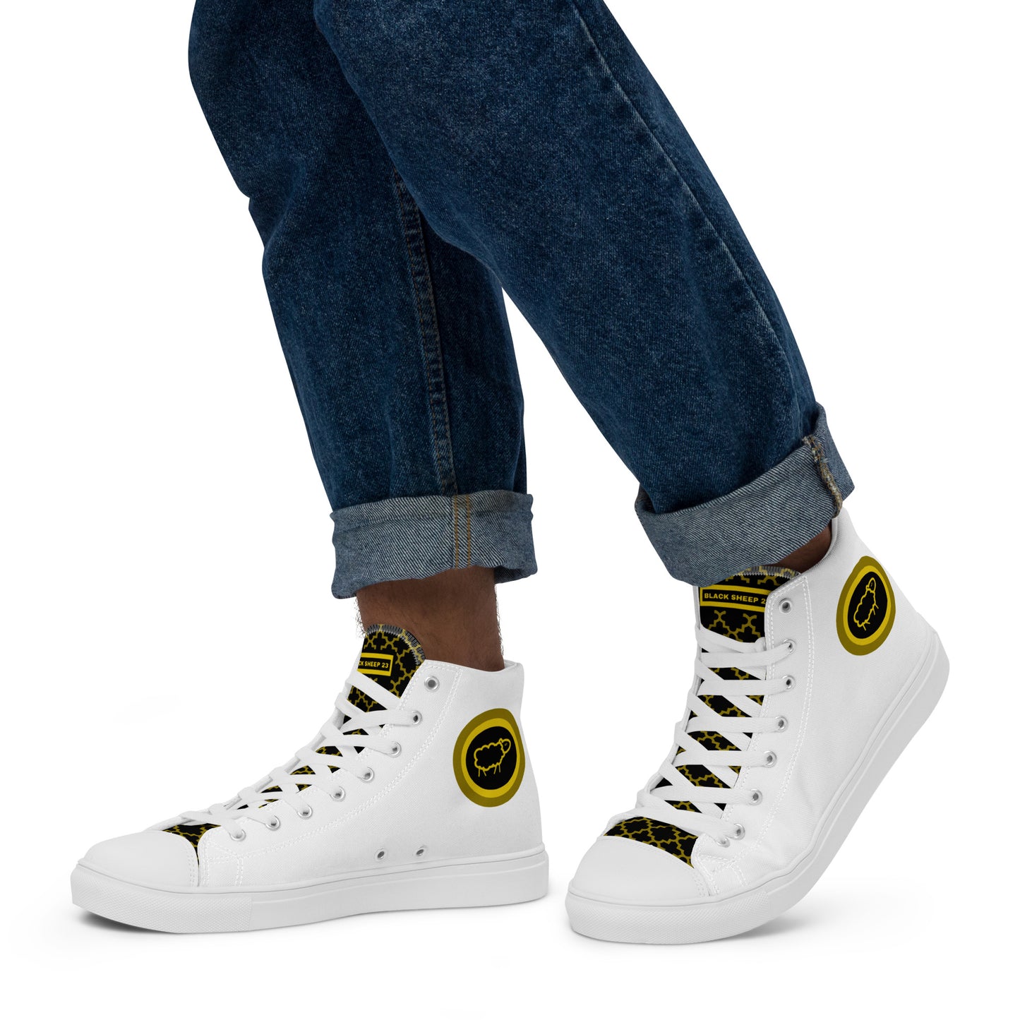 Sheep 23 - Men’s High Top Canvas Shoes (Black Sheep 23)