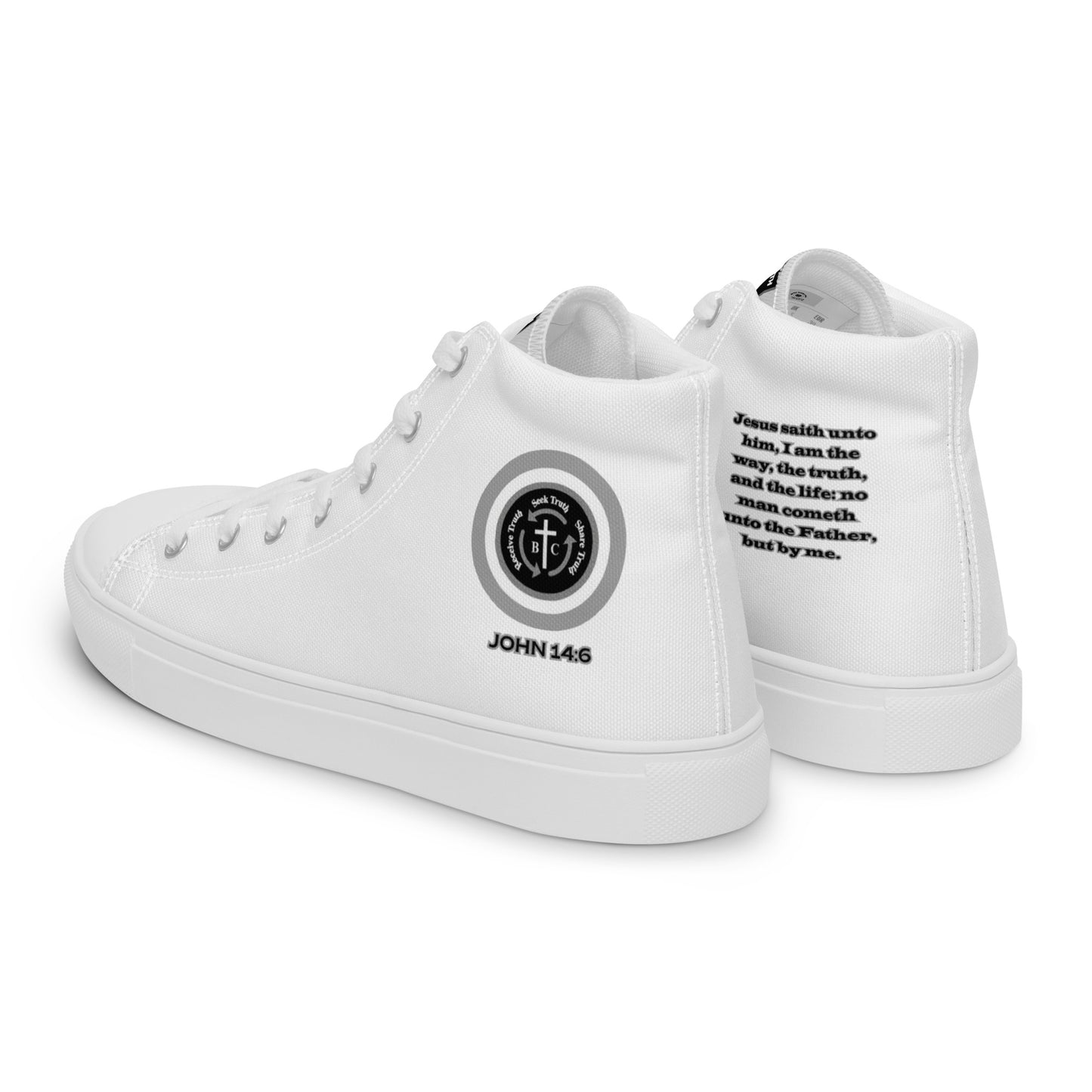 Biblical Truth Cycle - Men's High Top Canvas Shoes (Verse-John 14:6)