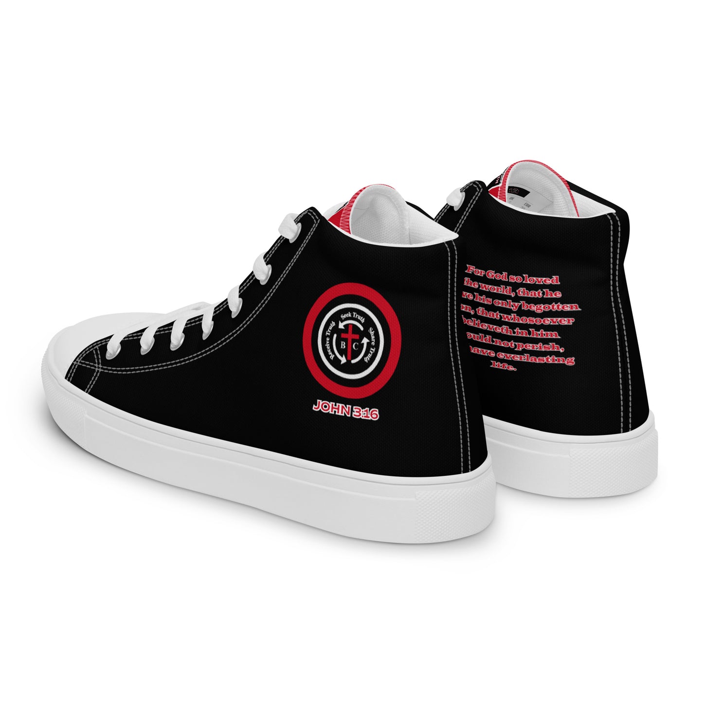 Biblical Truth Cycle - Men’s High Top Canvas Shoes (Verse-John 3:16)