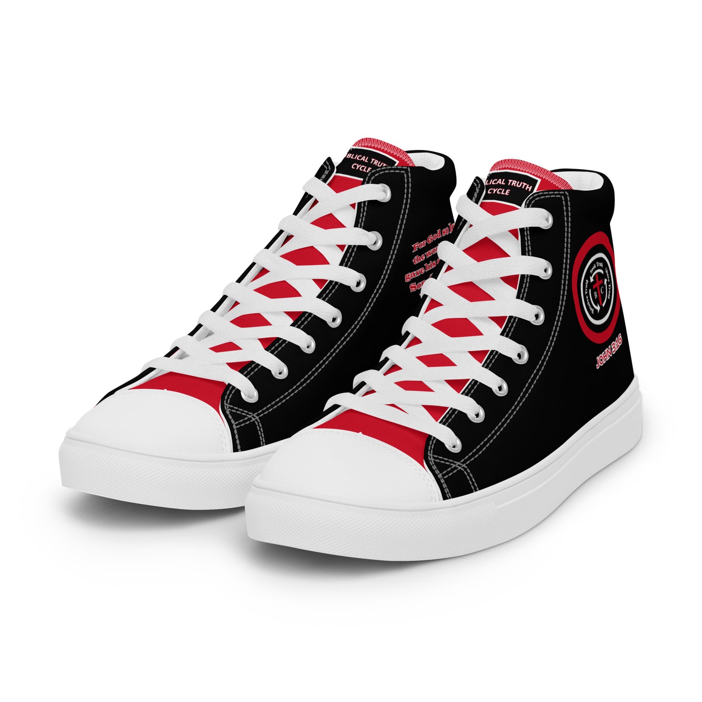 Biblical Truth Cycle - Men’s High Top Canvas Shoes (Verse-John 3:16)