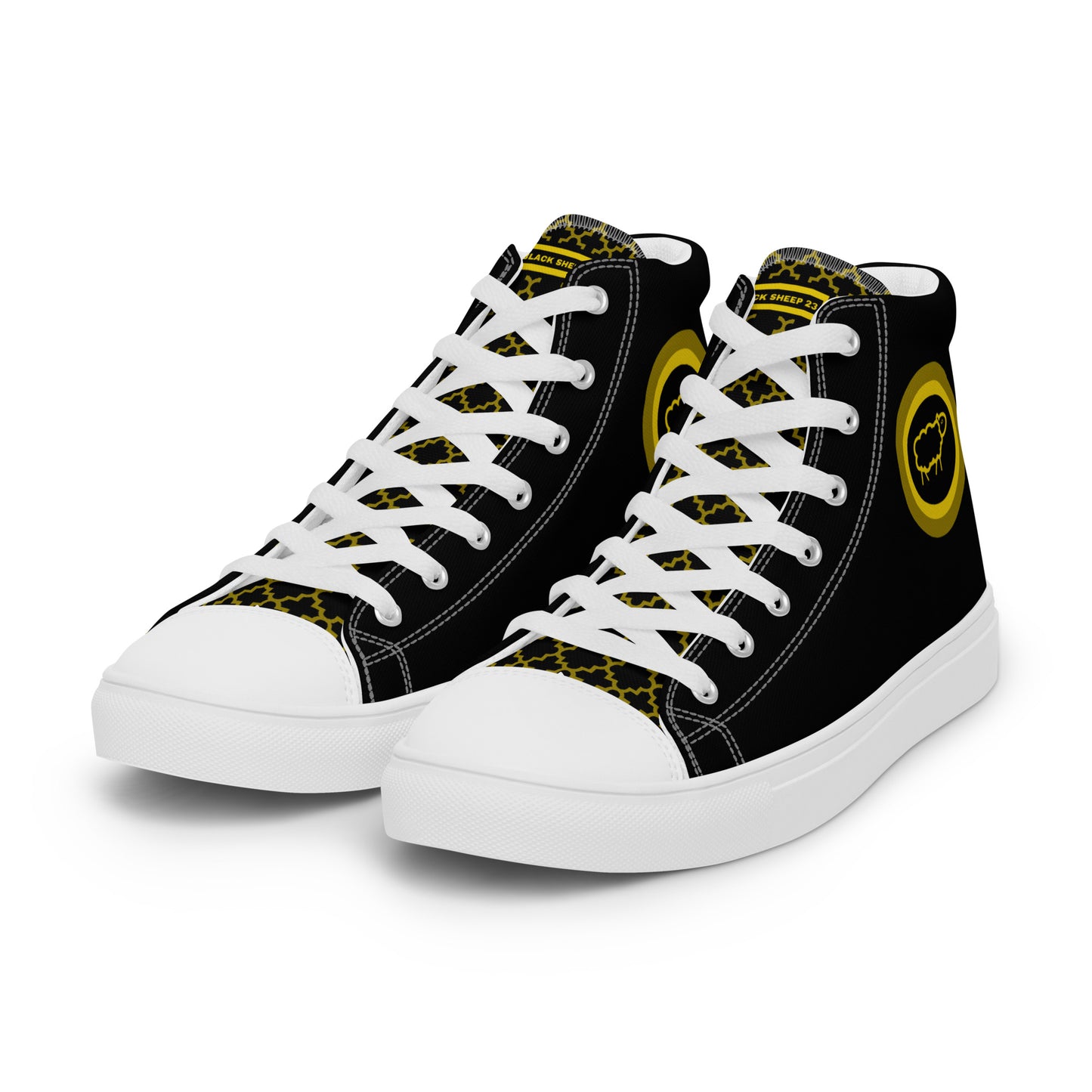 Sheep 23 - Men’s High Top Canvas Shoes (Black Sheep 23)