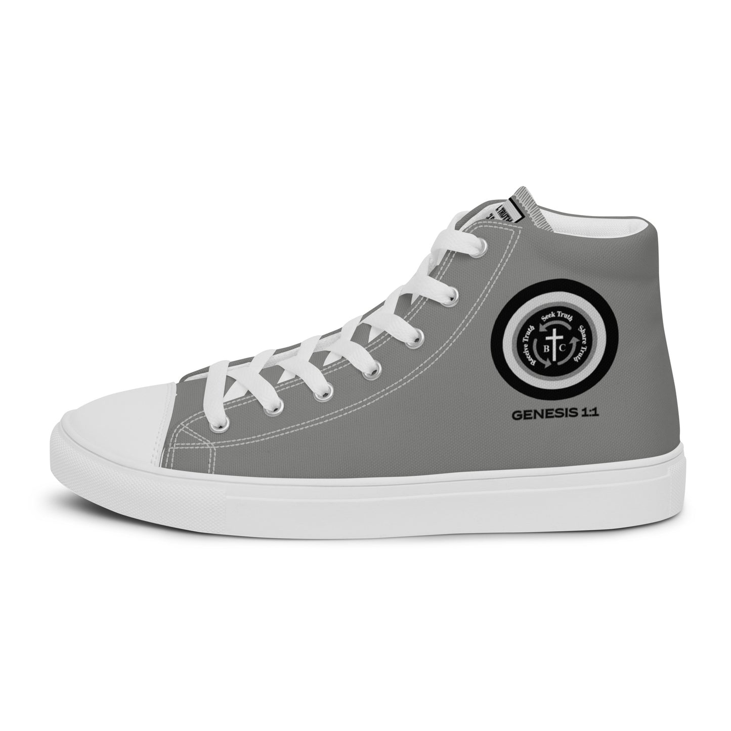 Biblical Truth Cycle - Men’s High Top Canvas Shoes (Verse-Genesis 1:1)