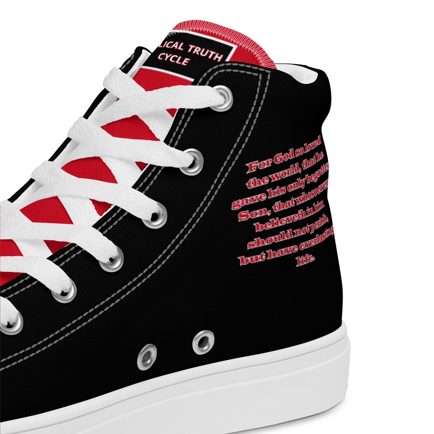 Biblical Truth Cycle - Men’s High Top Canvas Shoes (Verse-John 3:16)