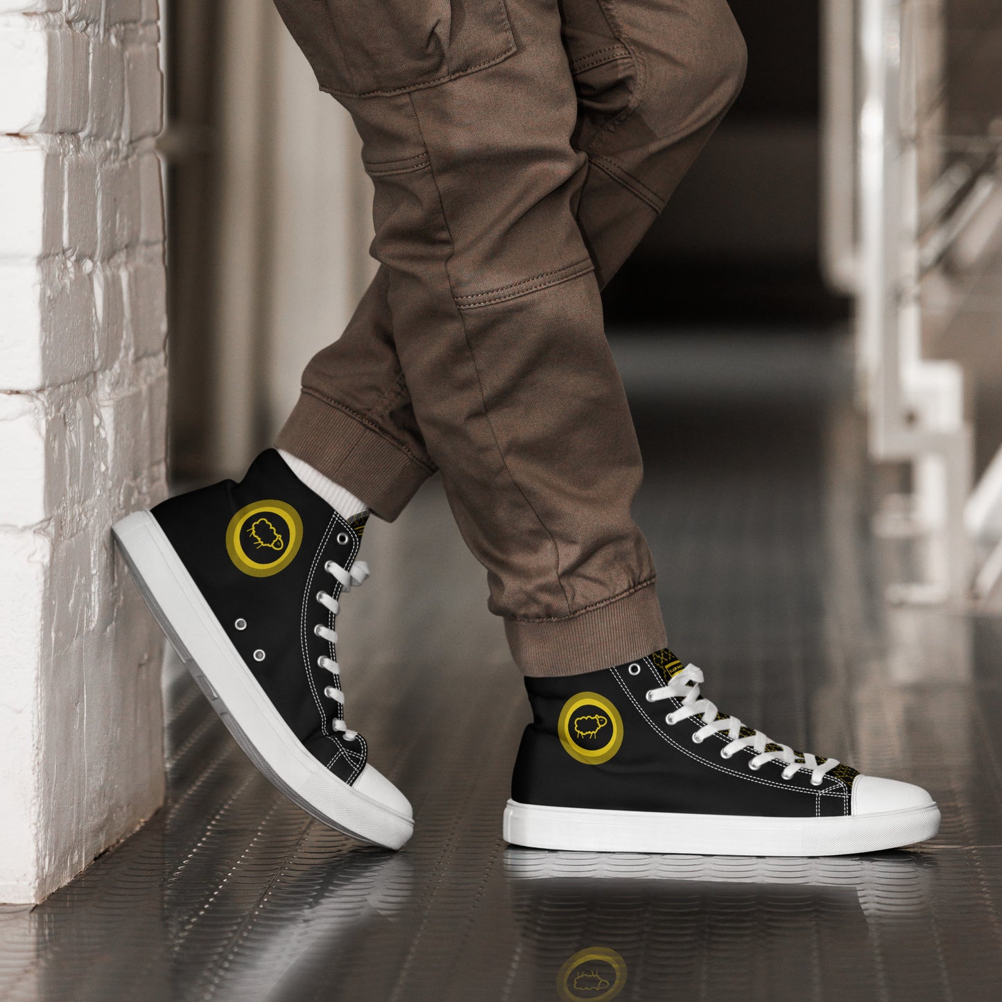 Sheep 23 - Men’s High Top Canvas Shoes (Black Sheep 23)