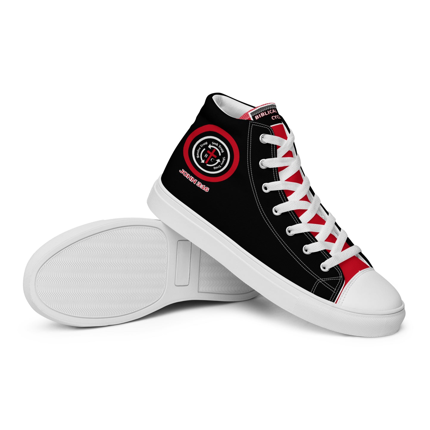 Biblical Truth Cycle - Men’s High Top Canvas Shoes (Verse-John 3:16)