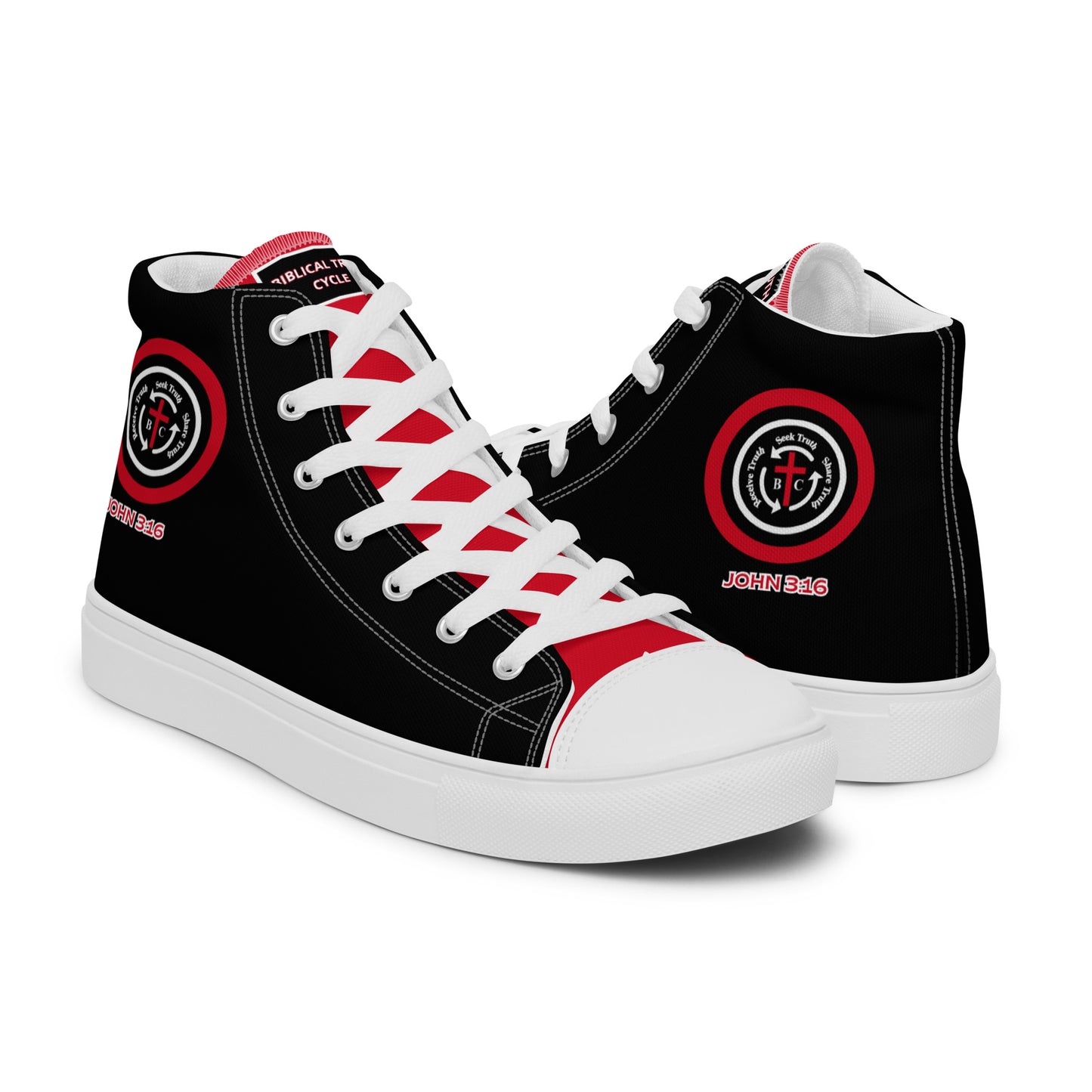 Biblical Truth Cycle - Men’s High Top Canvas Shoes (Verse-John 3:16)