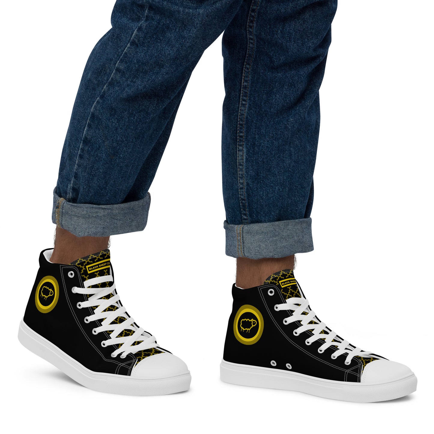 Sheep 23 - Men’s High Top Canvas Shoes (Black Sheep 23)