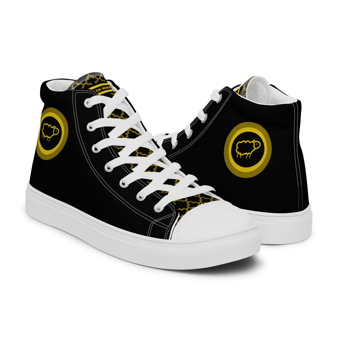 Sheep 23 - Men’s High Top Canvas Shoes (Black Sheep 23)