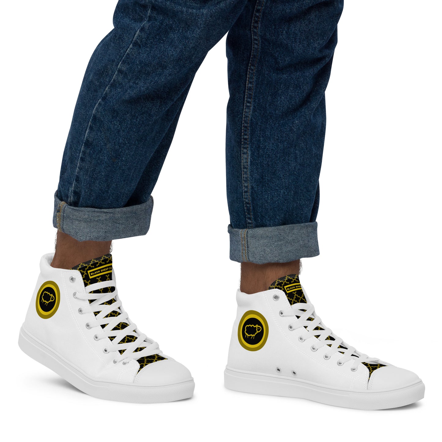 Sheep 23 - Men’s High Top Canvas Shoes (Black Sheep 23)