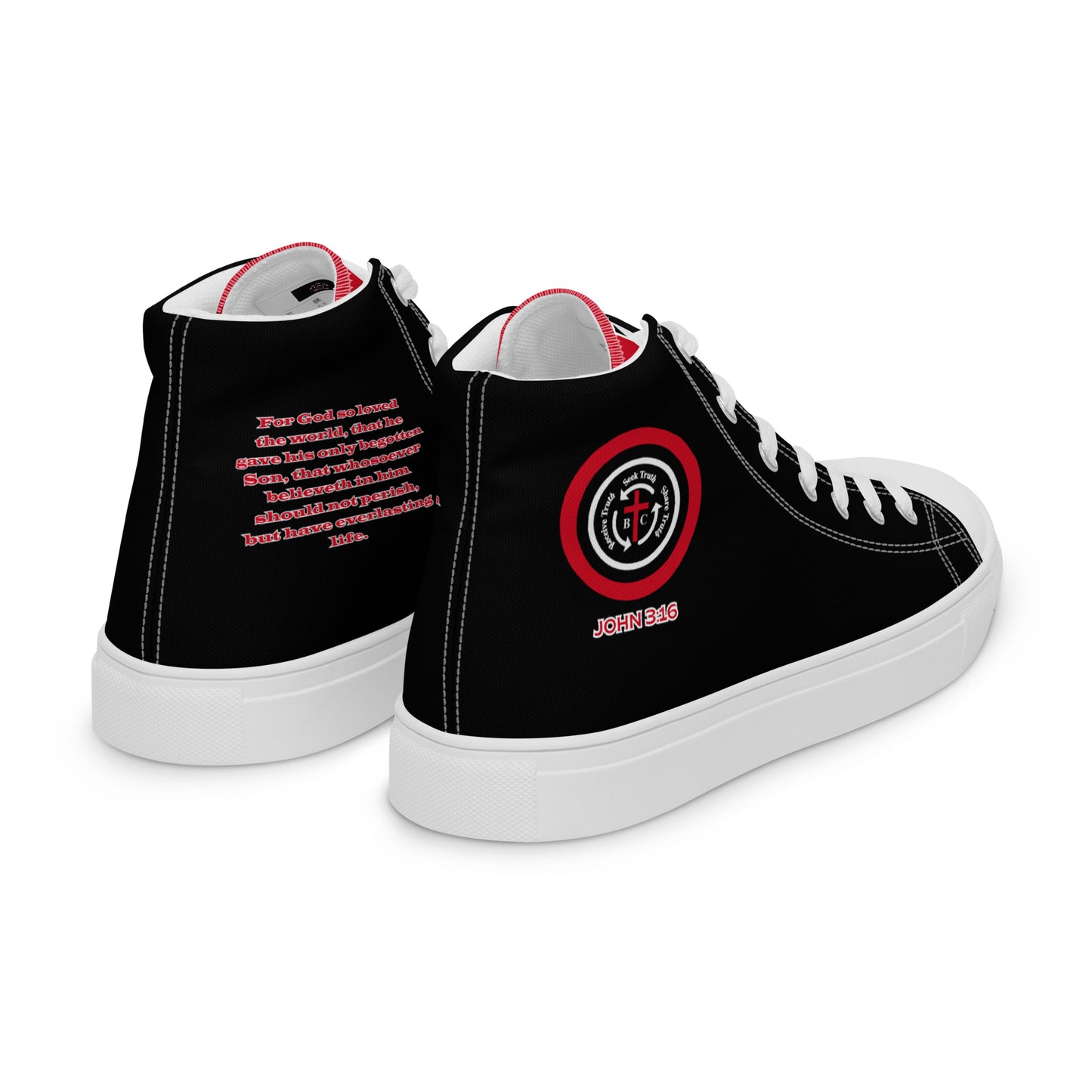 Biblical Truth Cycle - Men’s High Top Canvas Shoes (Verse-John 3:16)