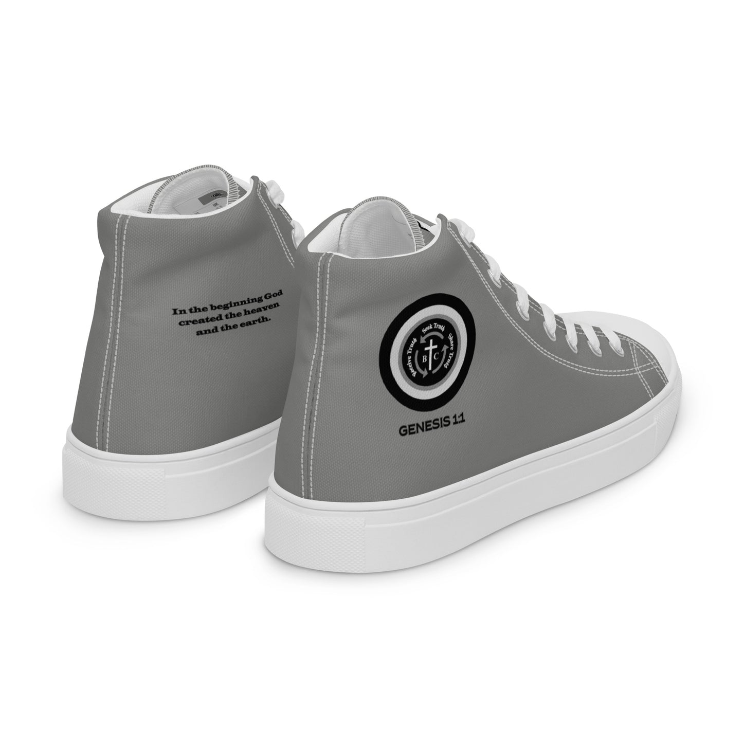 Biblical Truth Cycle - Men’s High Top Canvas Shoes (Verse-Genesis 1:1)