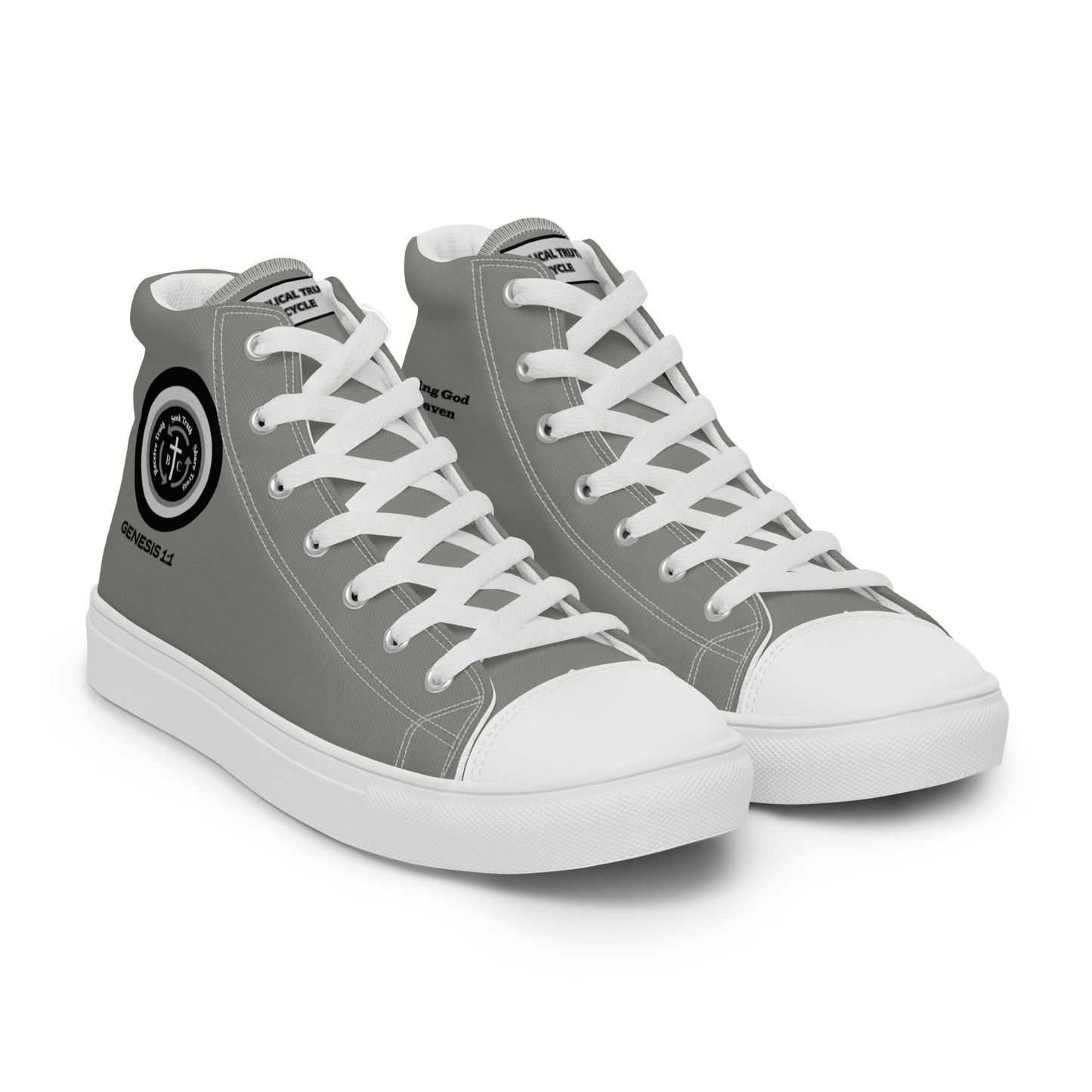 Biblical Truth Cycle - Men’s High Top Canvas Shoes (Verse-Genesis 1:1)