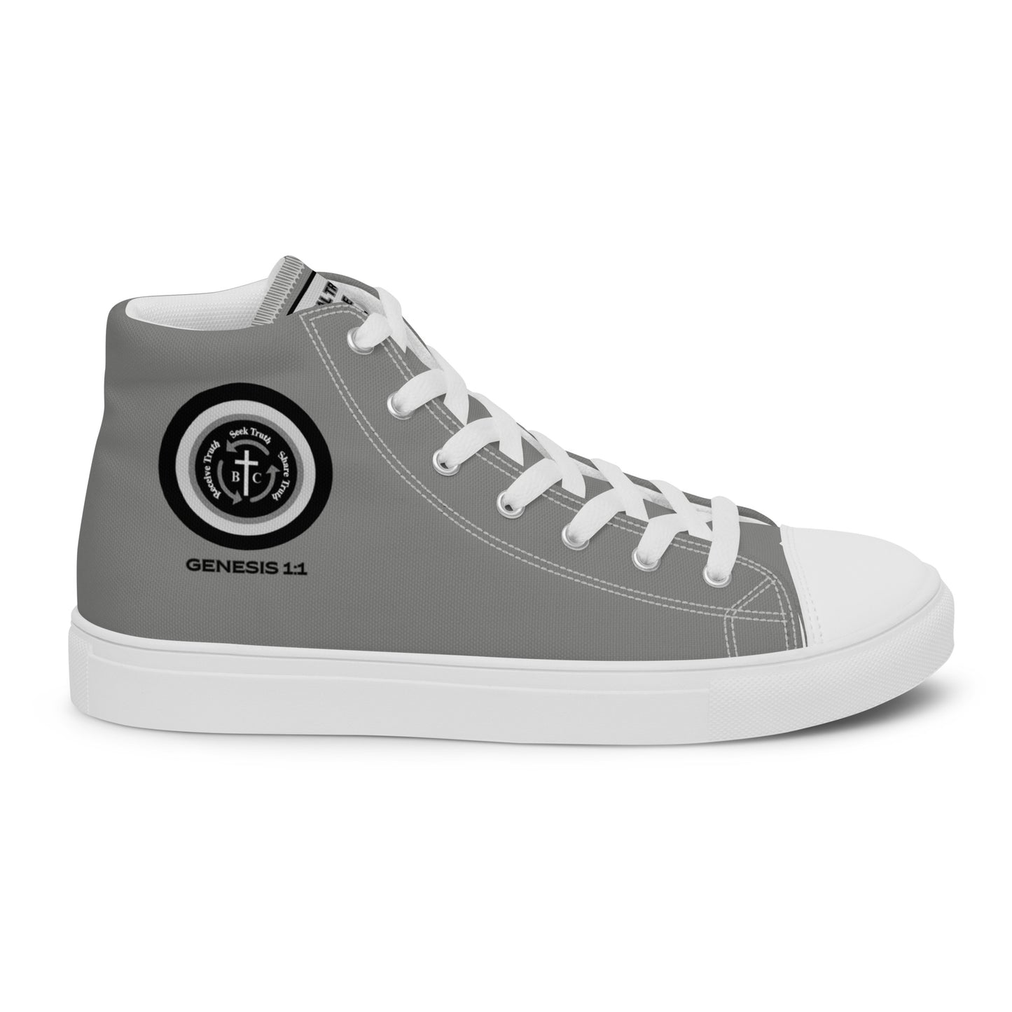 Biblical Truth Cycle - Men’s High Top Canvas Shoes (Verse-Genesis 1:1)