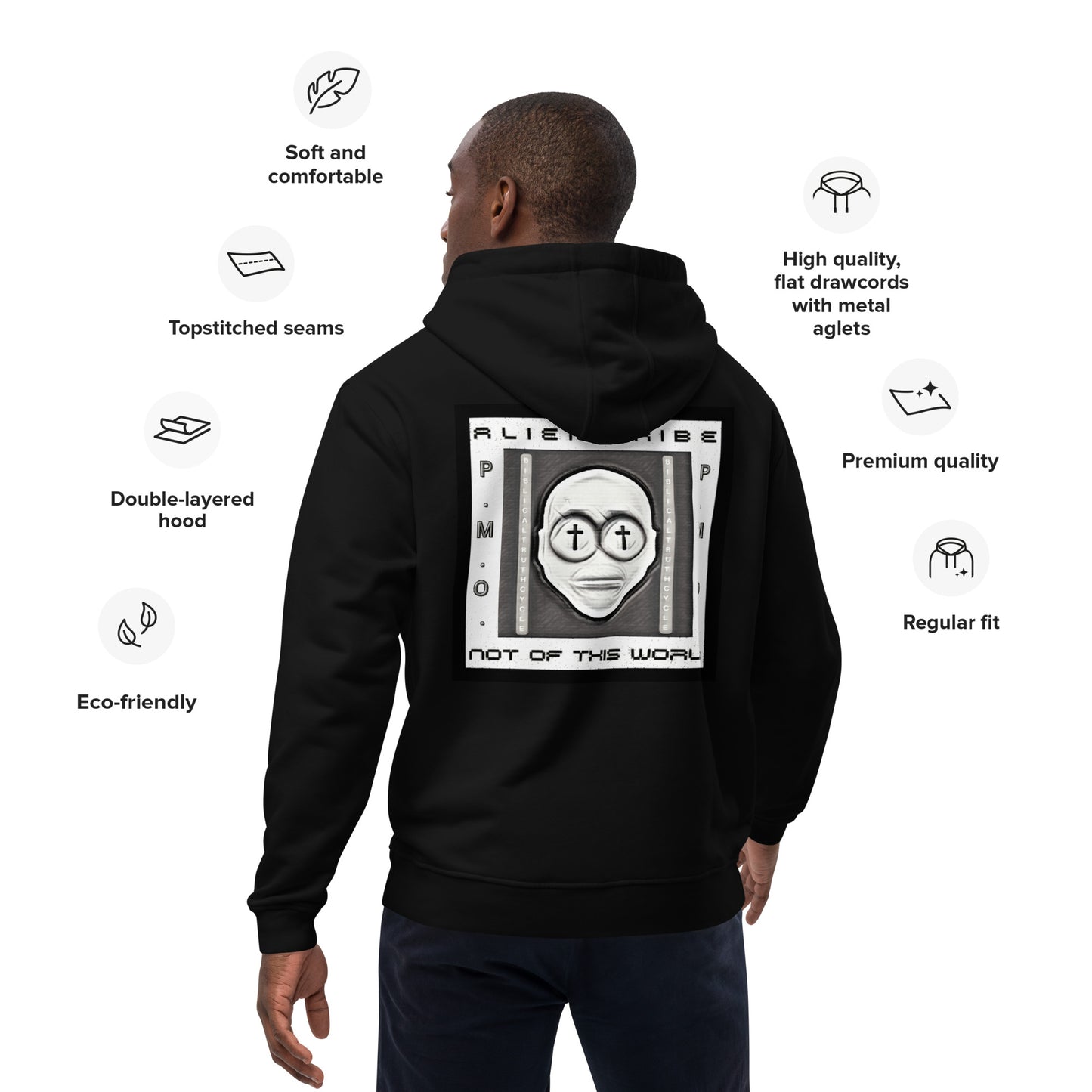 Biblical Truth Cycle - Eco Pullover Hoodie (Alien Tribe) - Monochrome