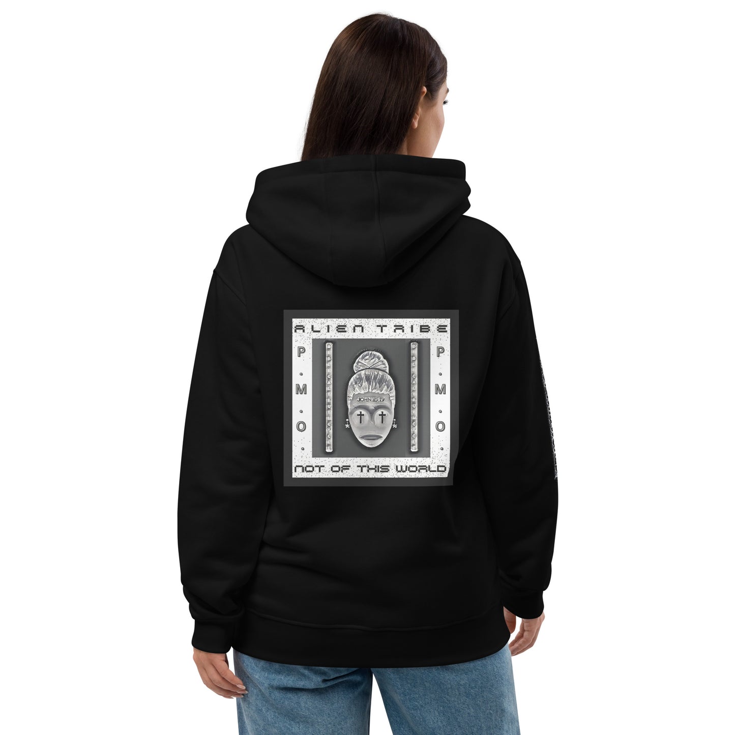 Biblical Truth Cycle - Eco Pullover Hoodie (Alien Tribe) - Female Monochrome