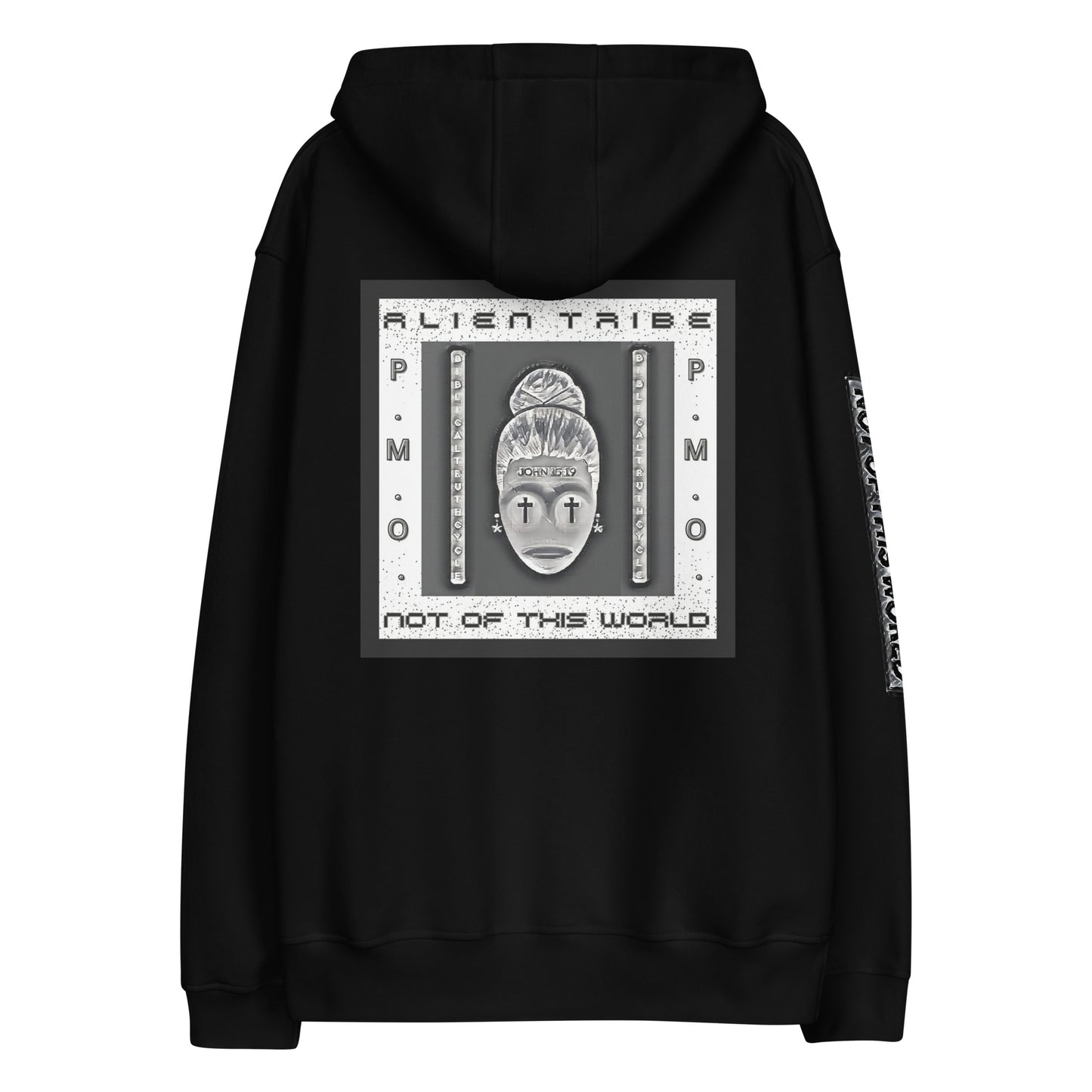 Biblical Truth Cycle - Eco Pullover Hoodie (Alien Tribe) - Female Monochrome