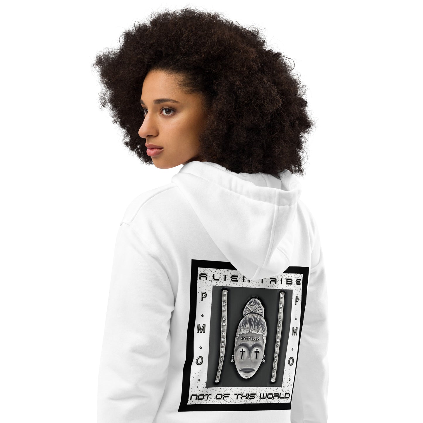 Biblical Truth Cycle - Eco Pullover Hoodie (Alien Tribe) - Female Monochrome