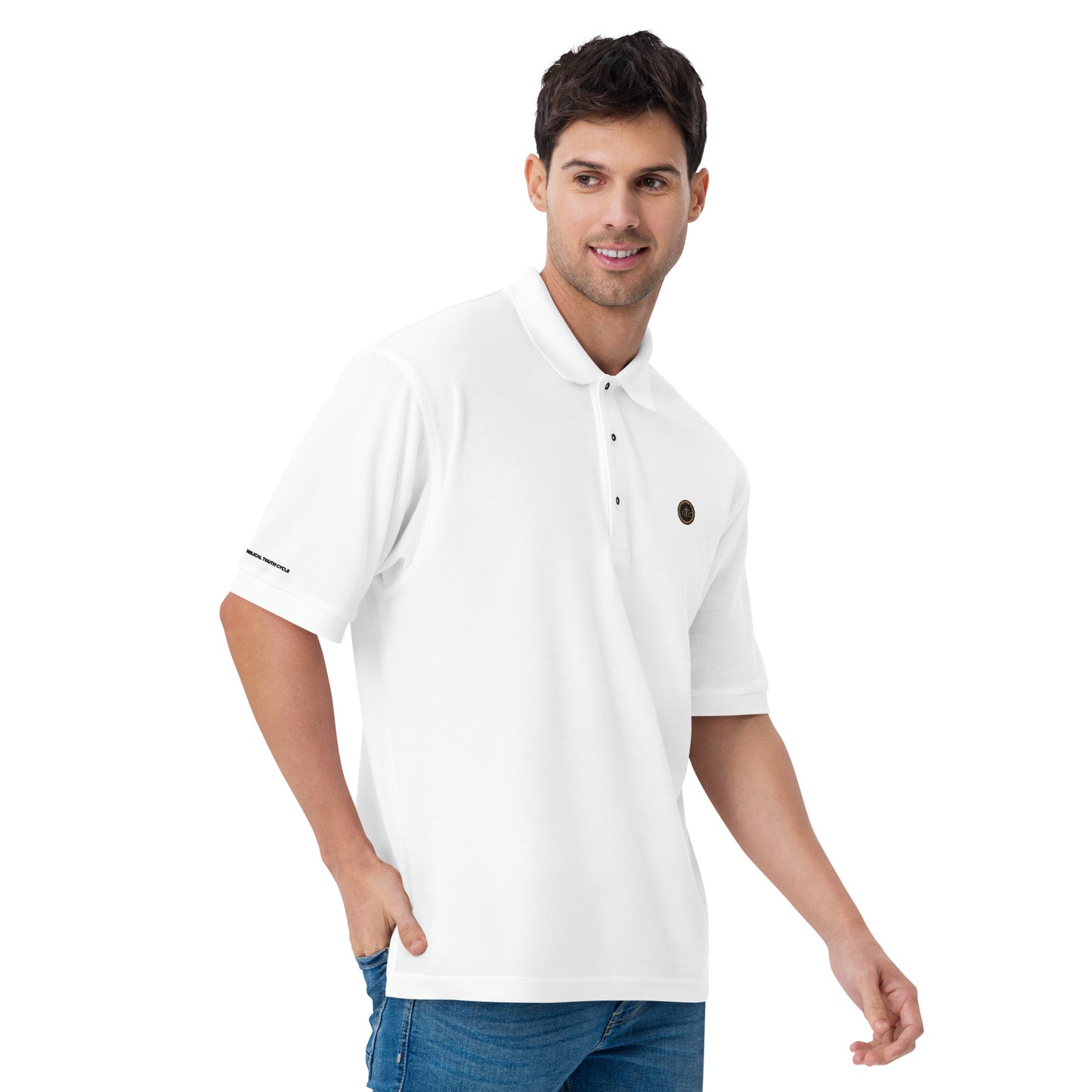 Biblical Truth Cycle - Men's Premium Polo Shirt  (Logo II)