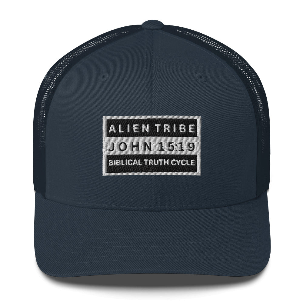 Biblical Truth Cycle - Trucker Cap (Alien Tribe  - Monochrome)