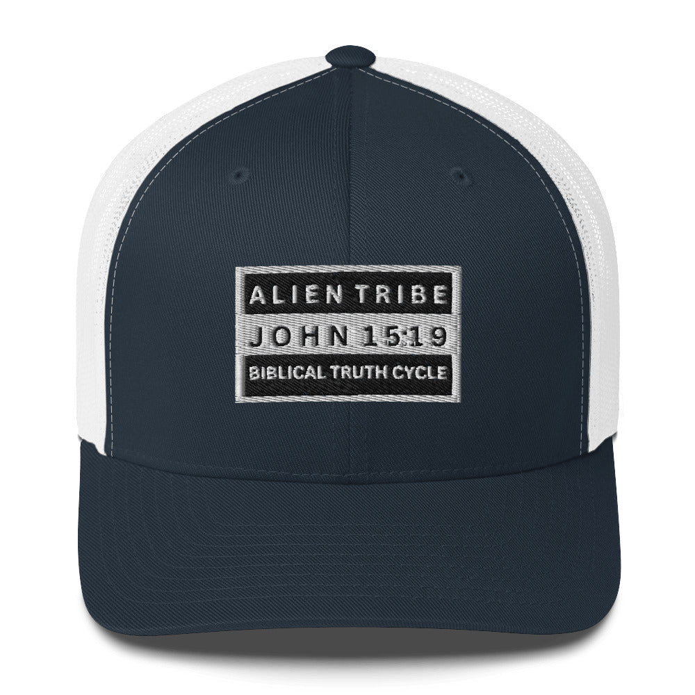 Biblical Truth Cycle - Trucker Cap (Alien Tribe  - Monochrome)