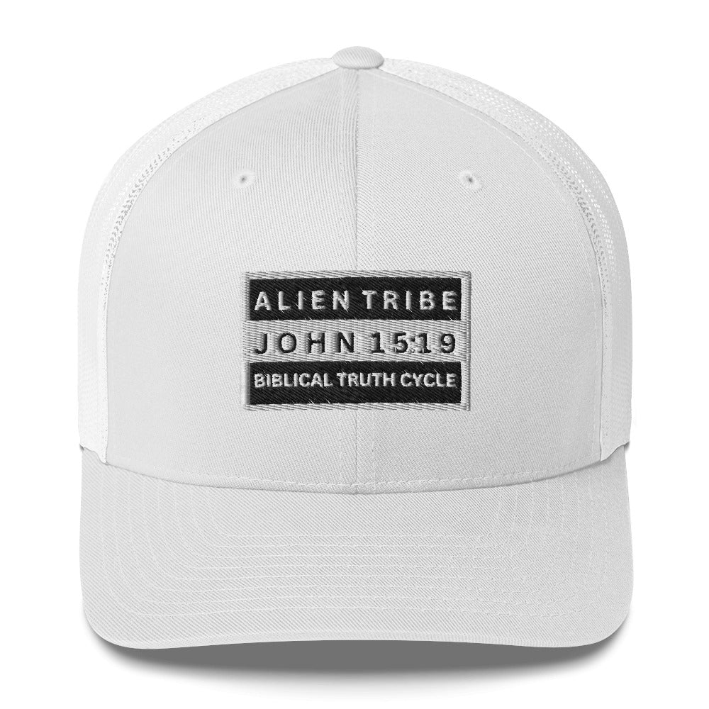 Biblical Truth Cycle - Trucker Cap (Alien Tribe  - Monochrome)