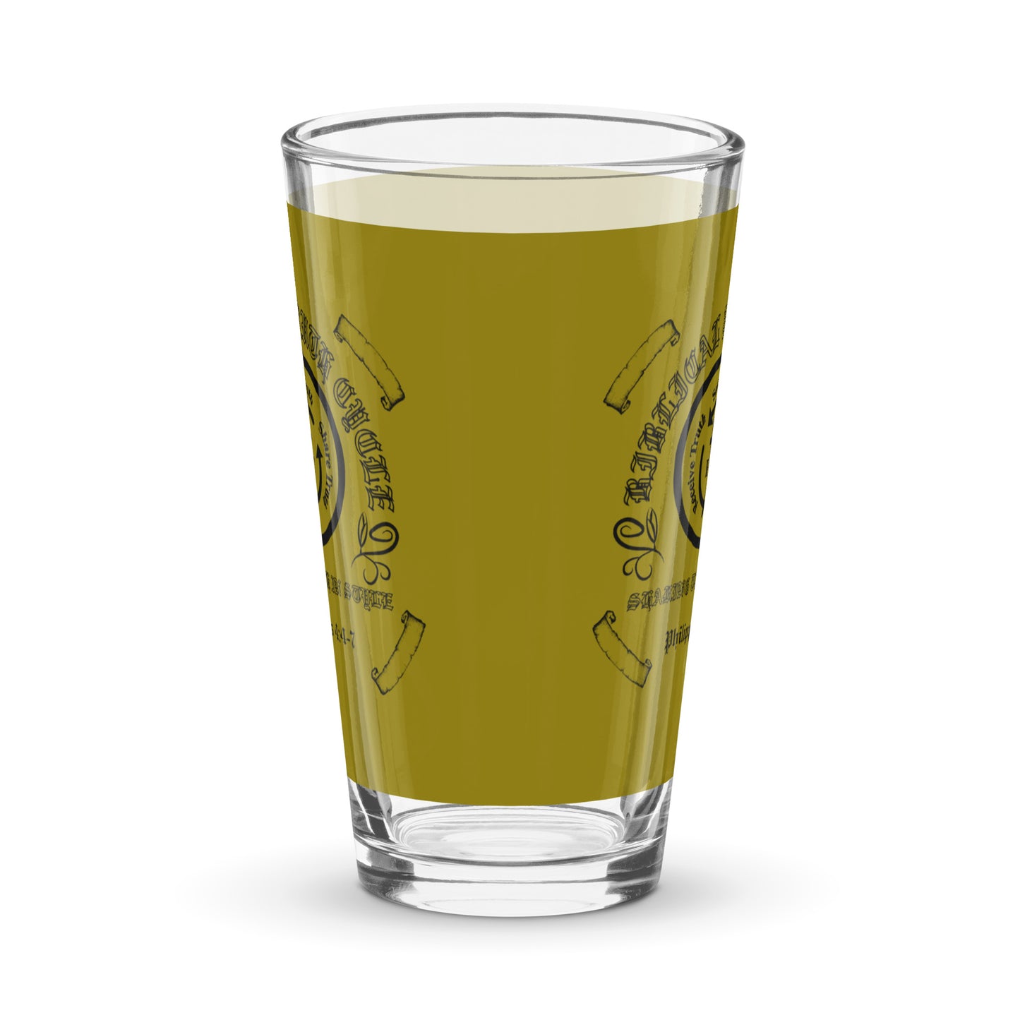 Biblical Truth Cycle - Shaker Pint Glass (Gold and Black)