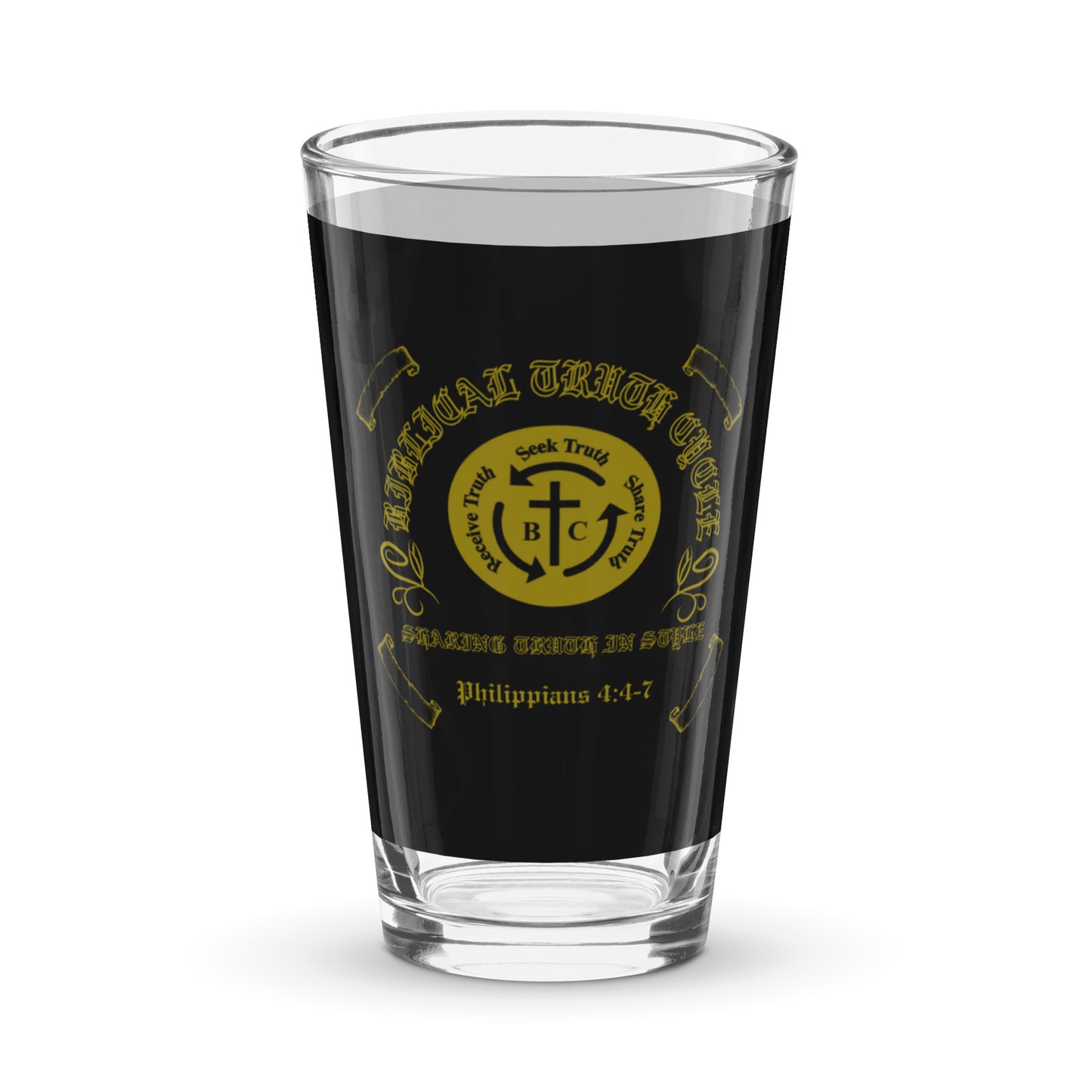 Biblical Truth Cycle - Shaker Pint Glass (Black and Gold)