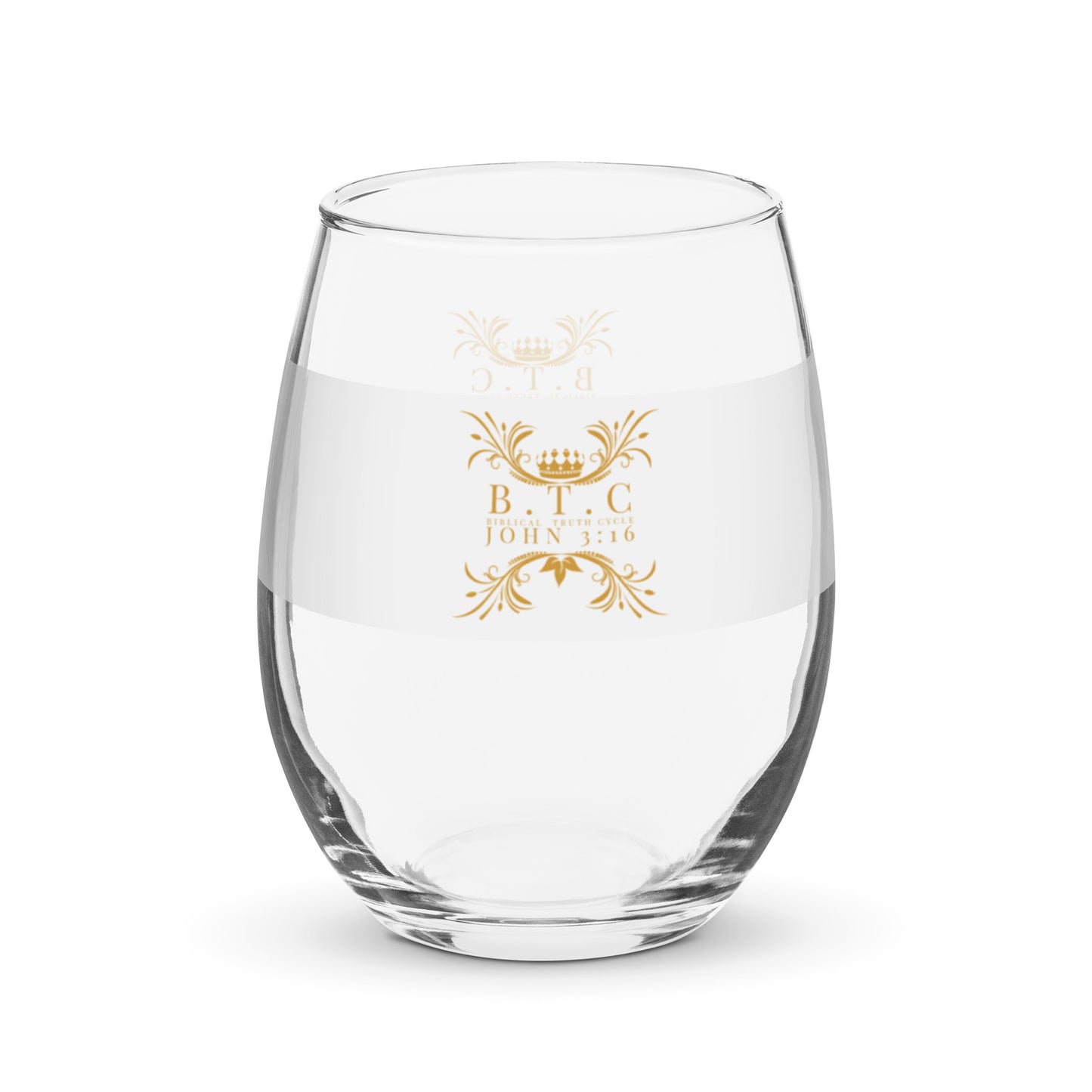 Biblical Truth Cycle - Stemless Wine Glass (White and Gold)