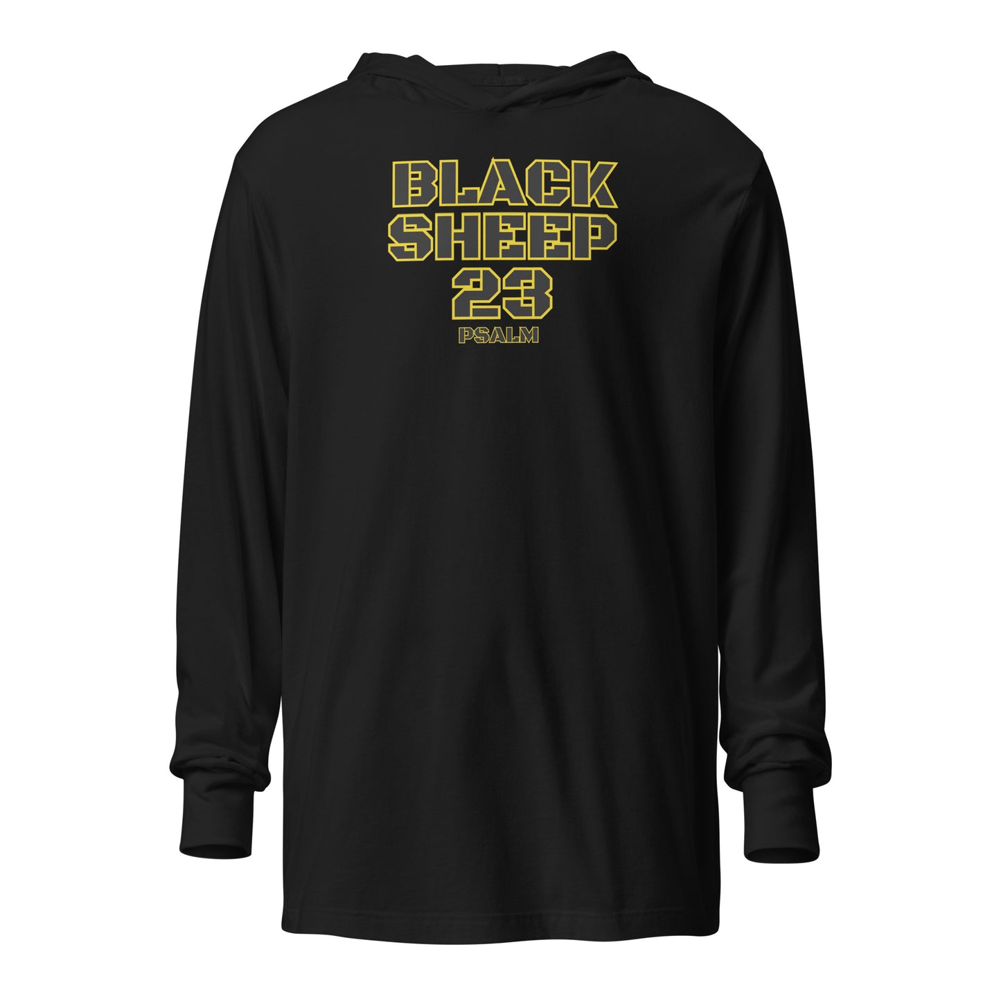 Sheep 23 - Hooded Long Sleeve T-Shirt (Black Sheep)