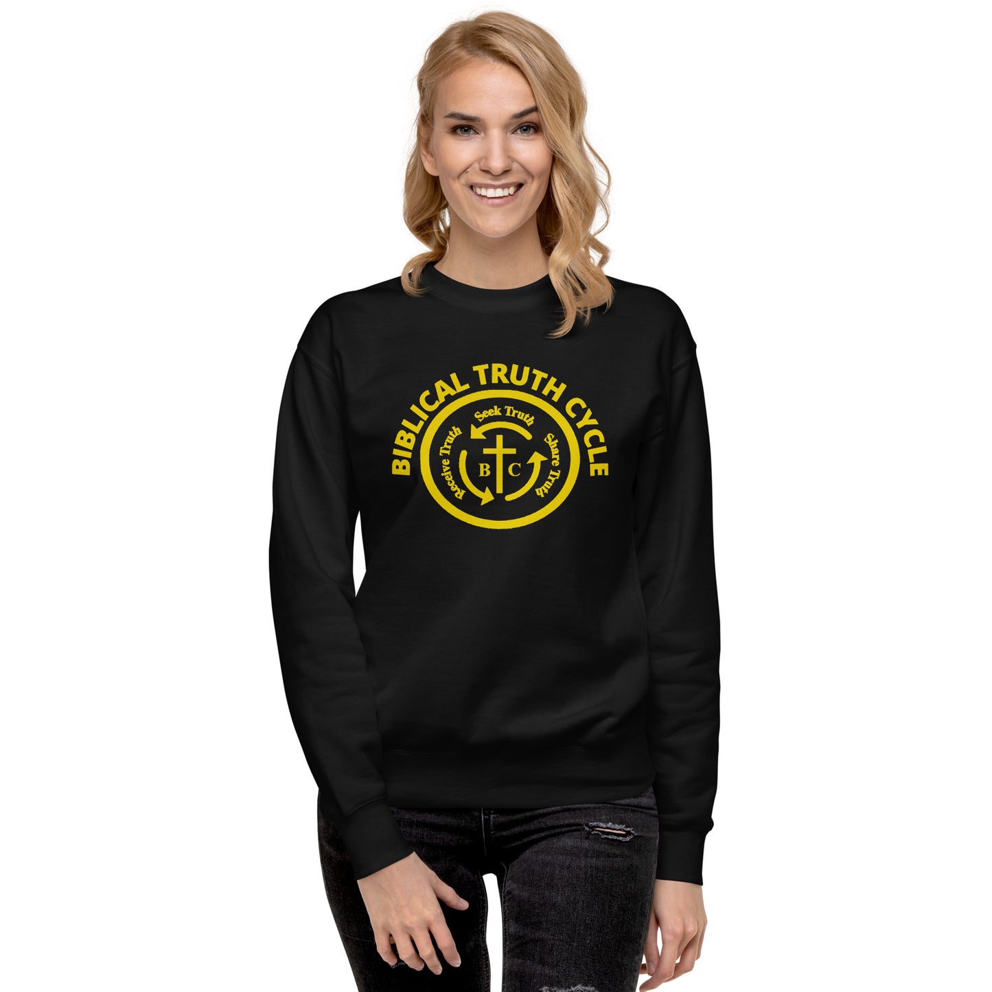 Biblical Truth Cycle - Premium Sweatshirt (Gold Logo)